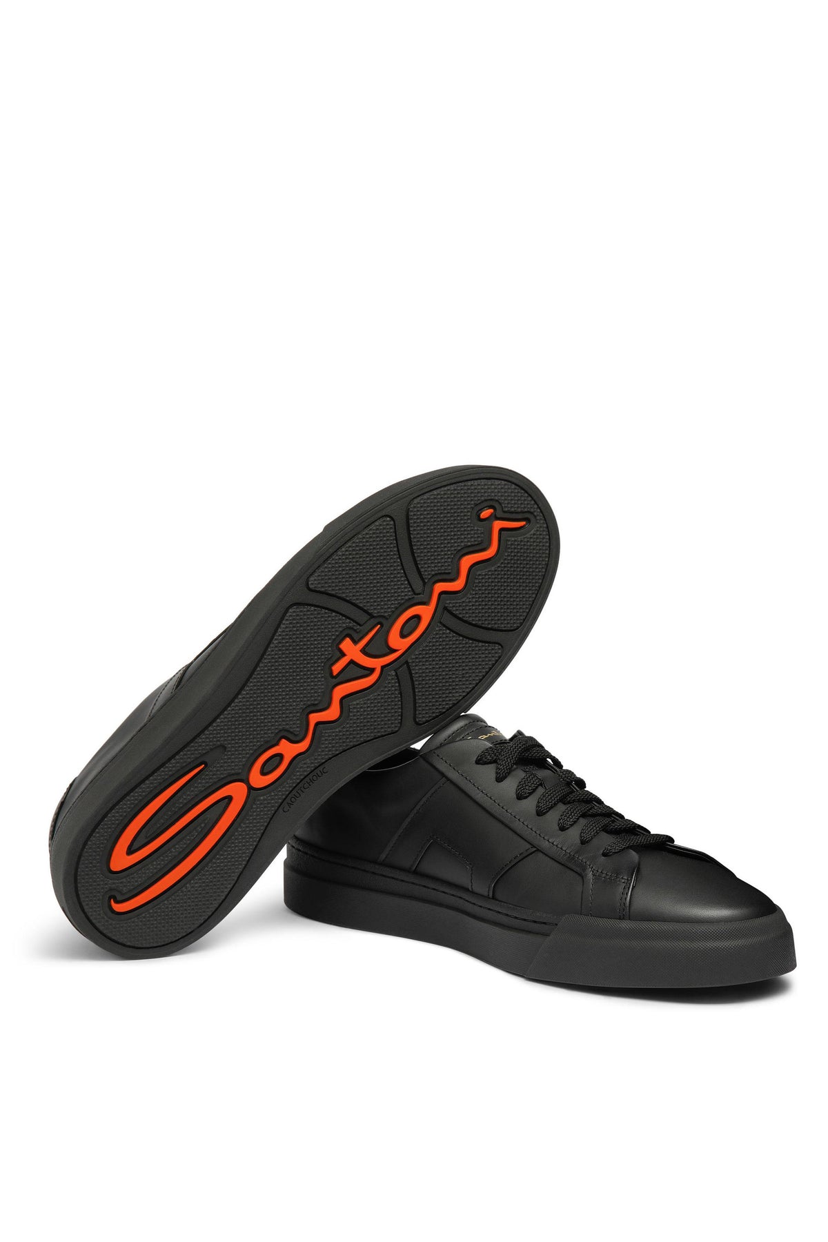 Santoni Sneaker Double Buckle in pelle spazzolata MBGT21779NEORXWH N01 