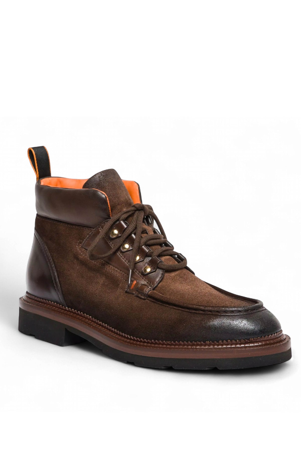 Santoni Stivaletto in camoscio e pelle mod. Colin MCCO19355JL4BSAJ S50 