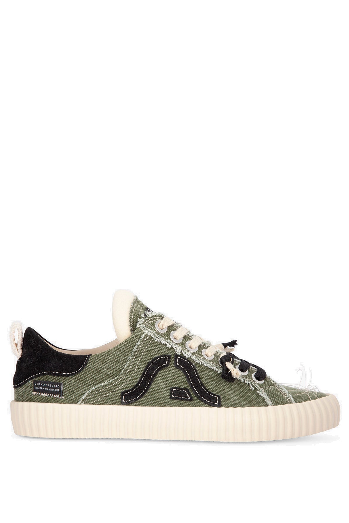Springa Sneaker vulcanizzata Wavy in canvas di cotone Olona WL2 OL TEXA1EPR GREEN 