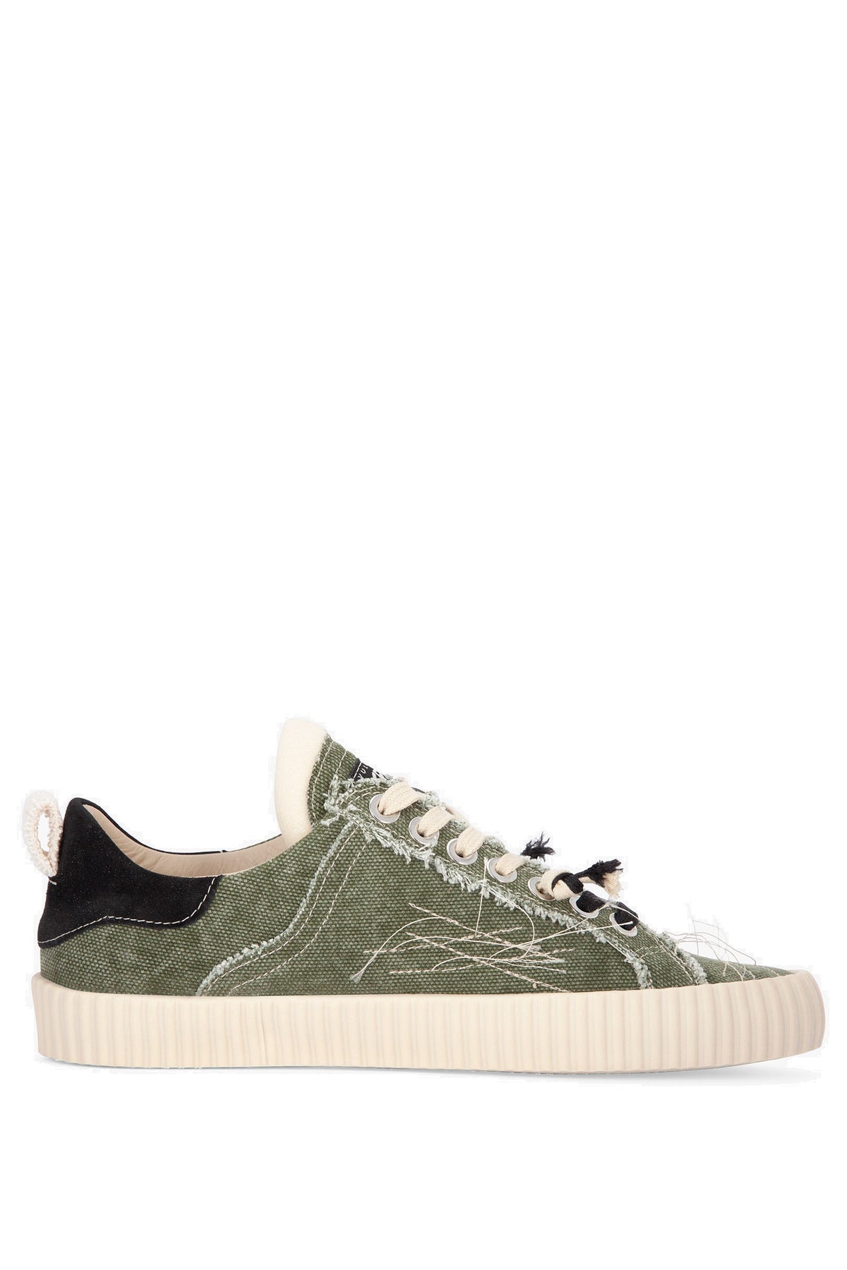 Springa Sneaker vulcanizzata Wavy in canvas di cotone Olona WL2 OL TEXA1EPR GREEN 