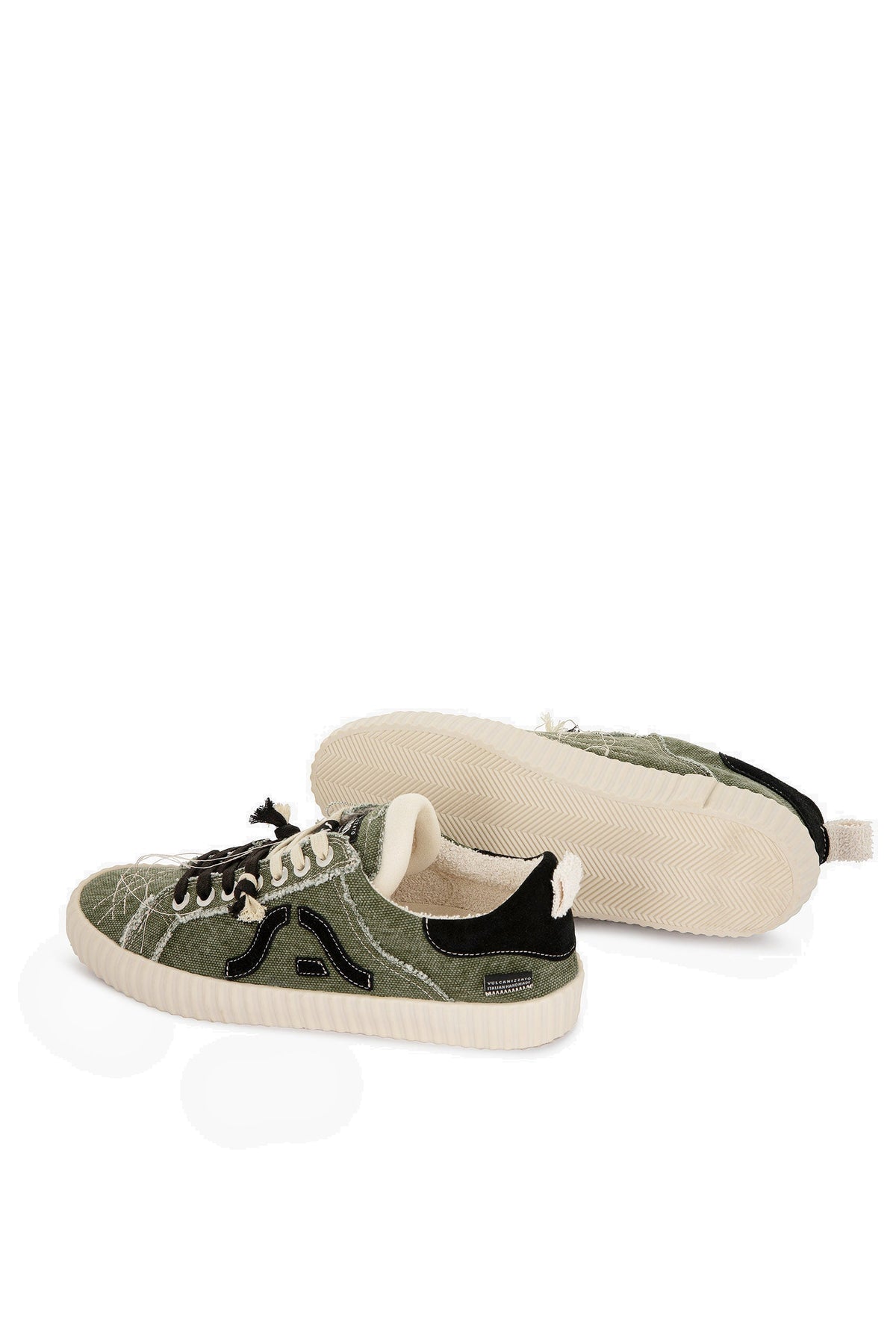 Springa Sneaker vulcanizzata Wavy in canvas di cotone Olona WL2 OL TEXA1EPR GREEN 