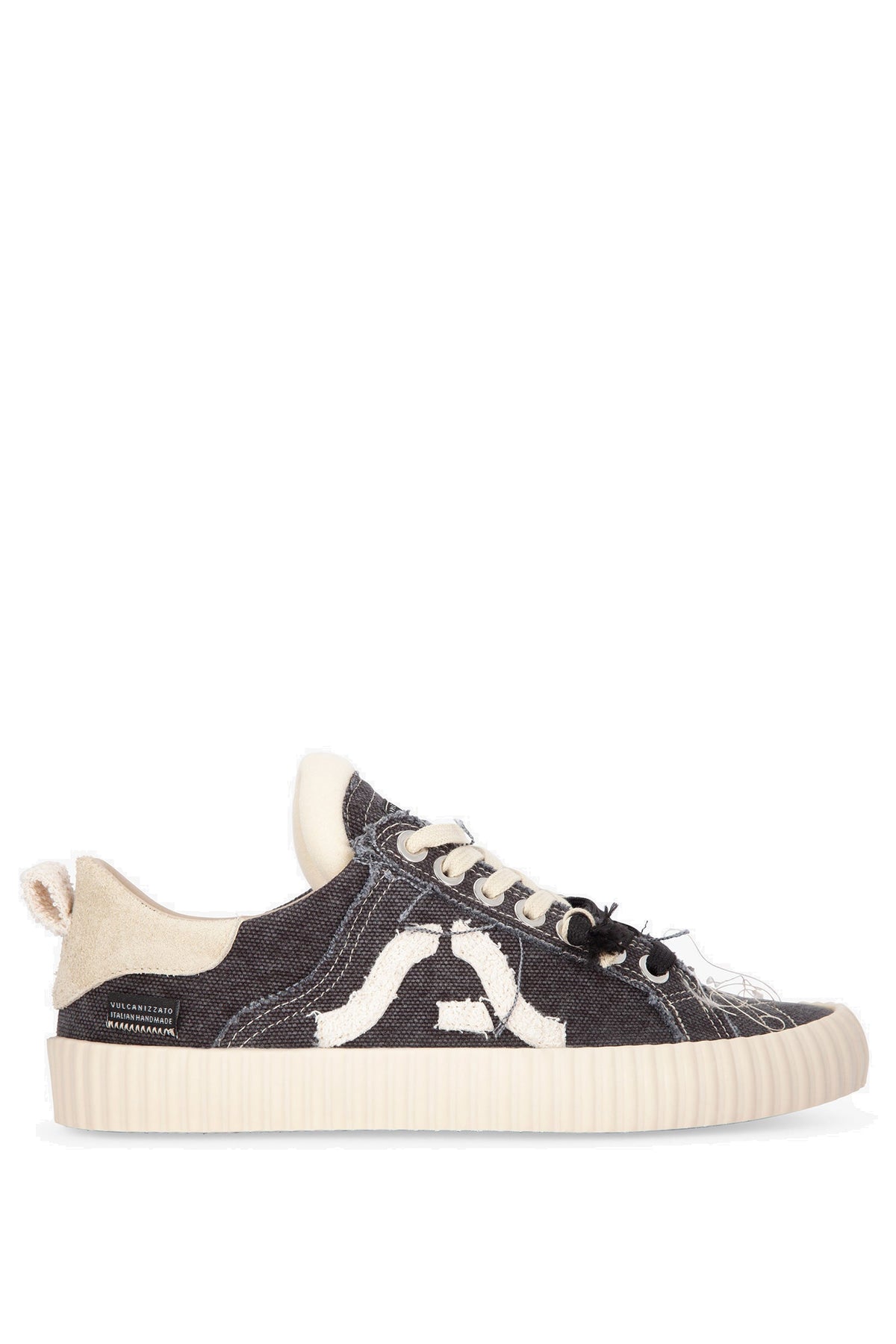 Springa Sneaker vulcanizzata Wavy in canvas di cotone Olona WL2 OL TEXA1EPR/2 BLACK 