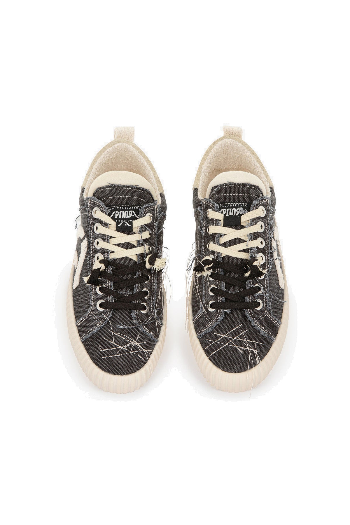 Springa Sneaker vulcanizzata Wavy in canvas di cotone Olona WL2 OL TEXA1EPR/2 BLACK 
