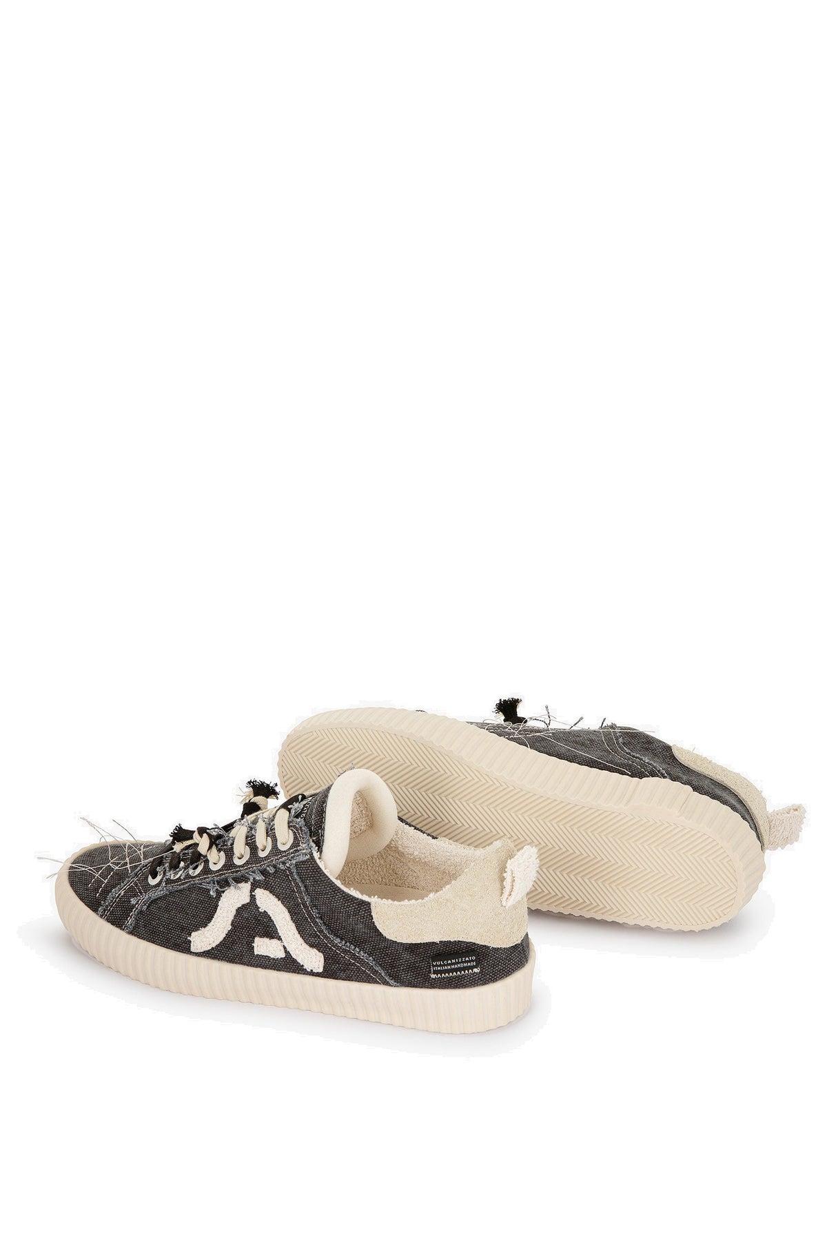 Springa Sneaker vulcanizzata Wavy in canvas di cotone Olona WL2 OL TEXA1EPR/2 BLACK 