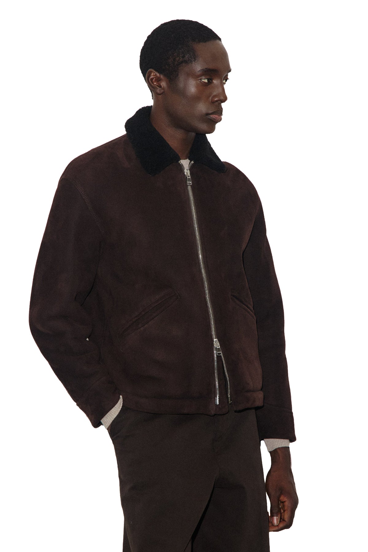Valstar Giubbotto Henry in suede di montone con collo shearling staccabile 407A.F330. V0033 