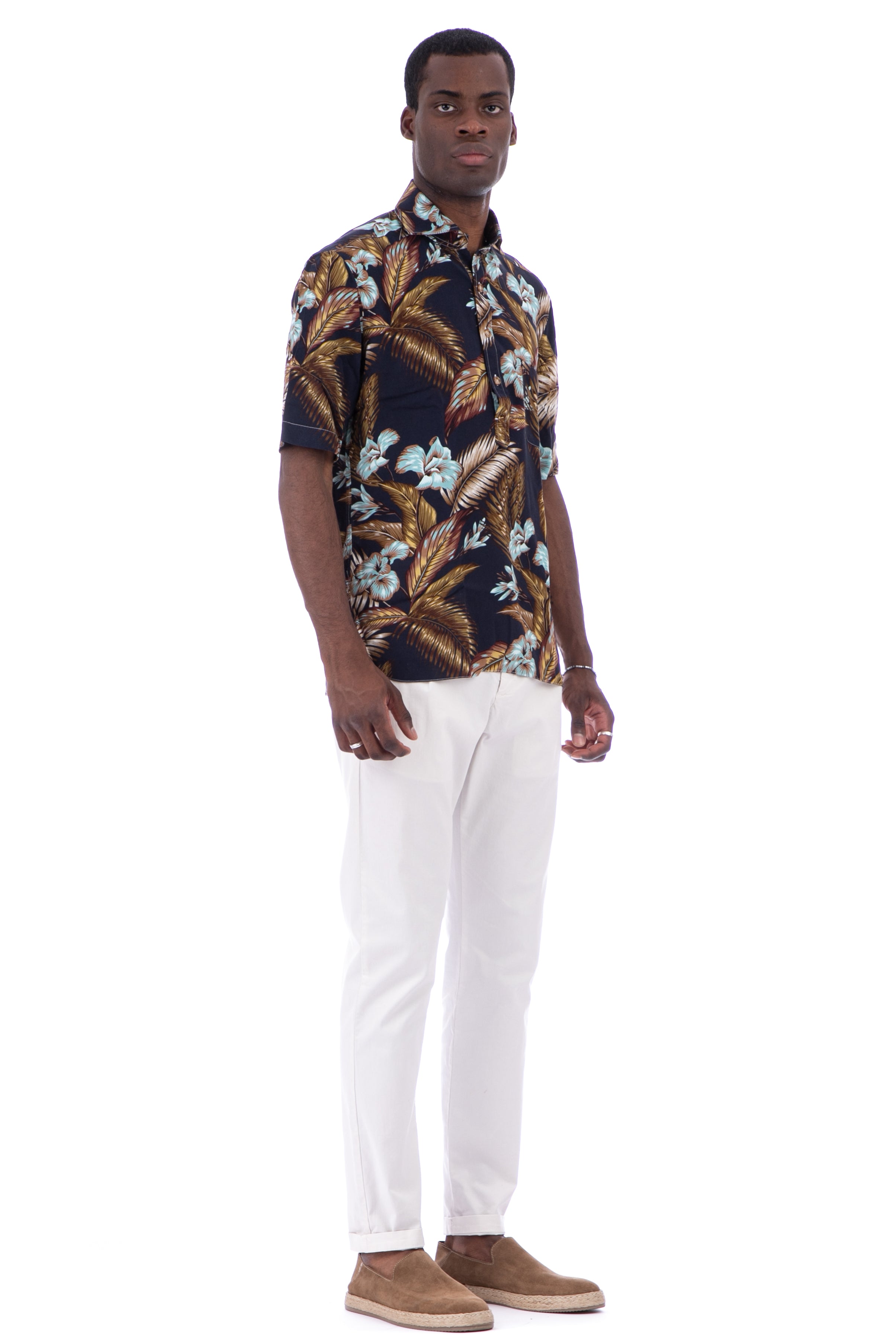 Floral viscose polo shirt dandylife line