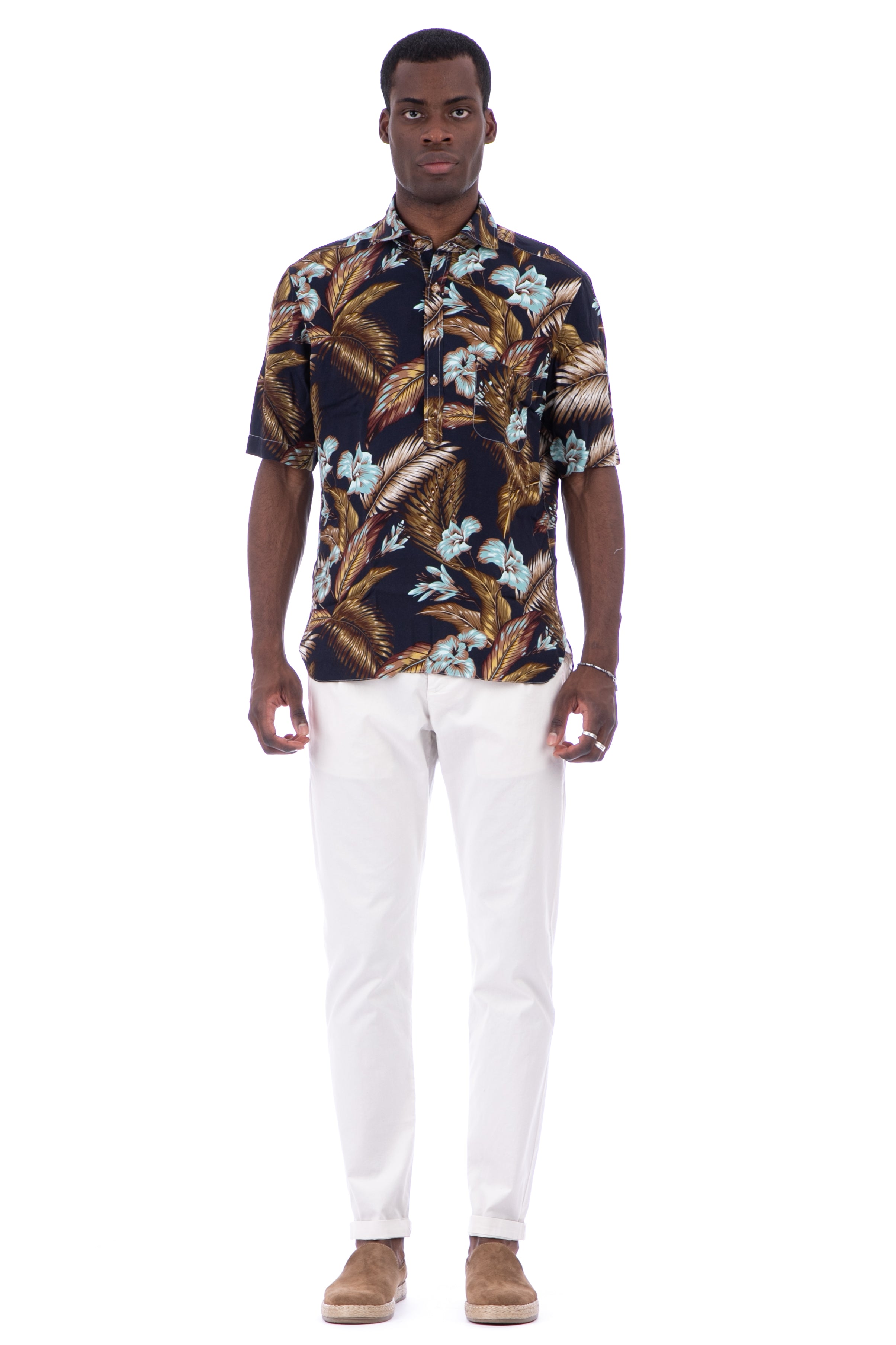 Floral viscose polo shirt dandylife line