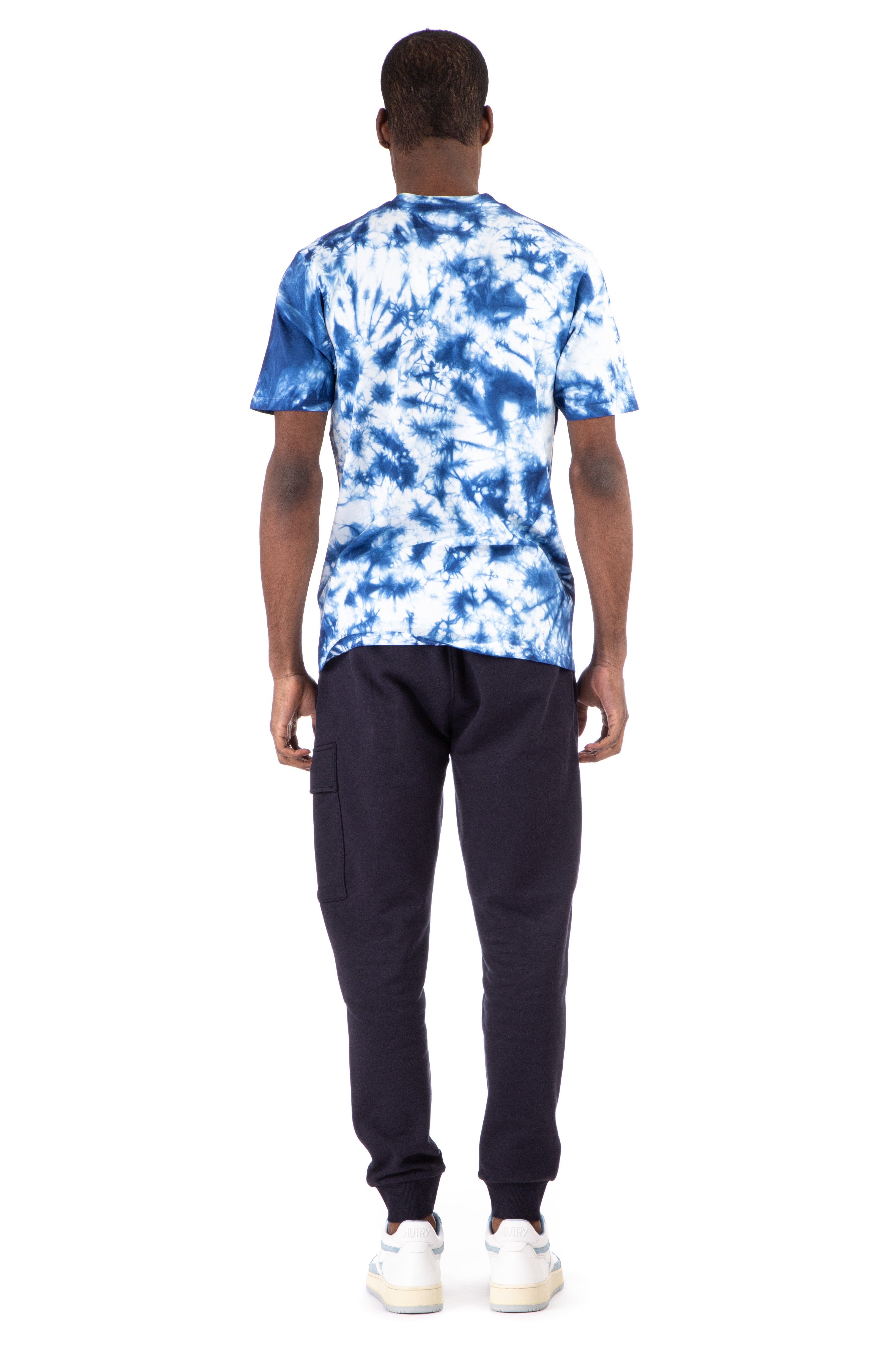 Printed T-shirt in tie-dye cotton jersey