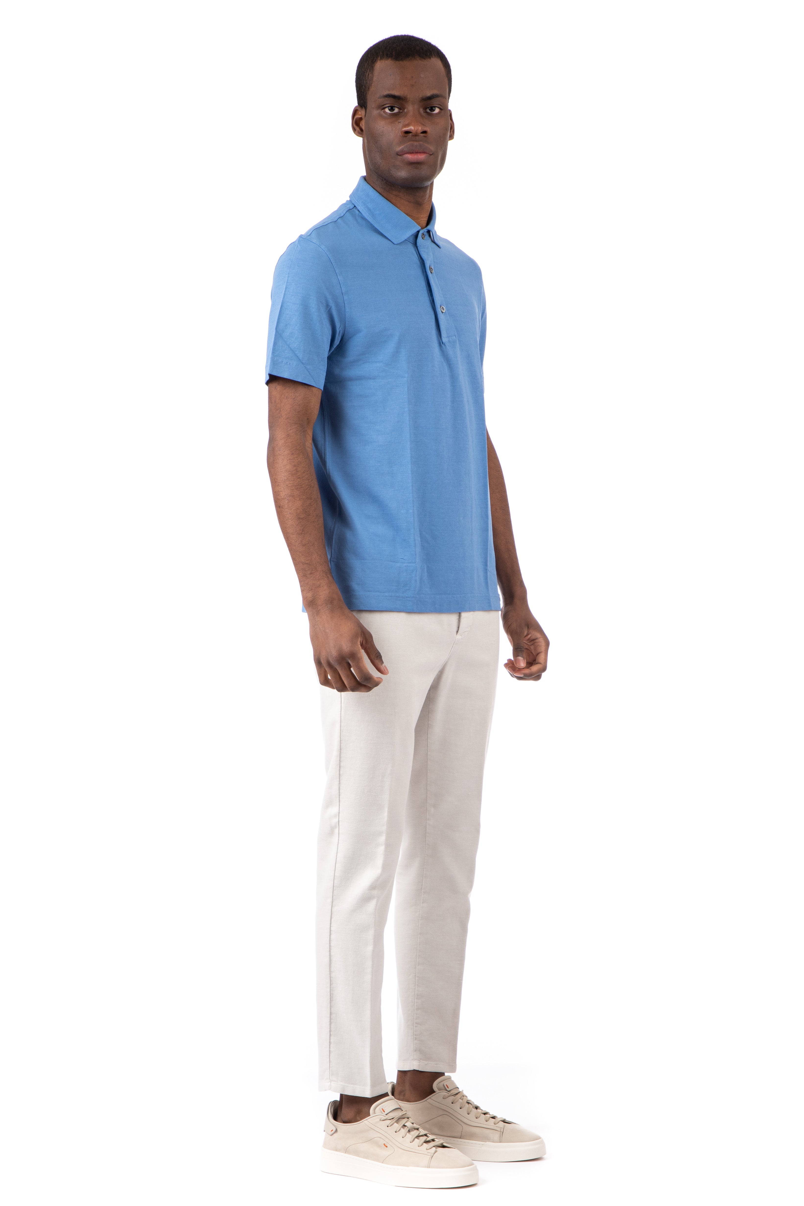 Frosted cotton polo shirt