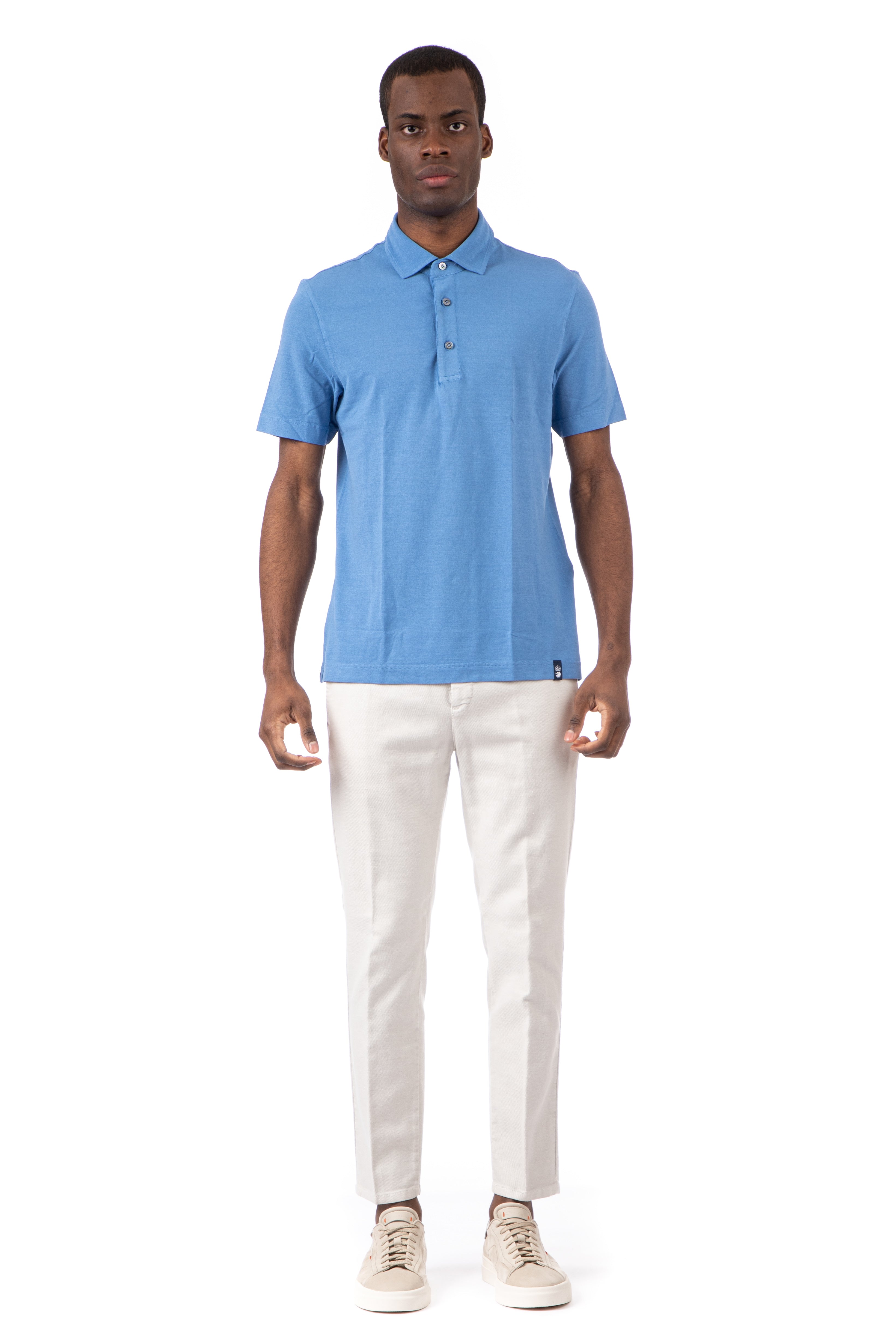 Frosted cotton polo shirt