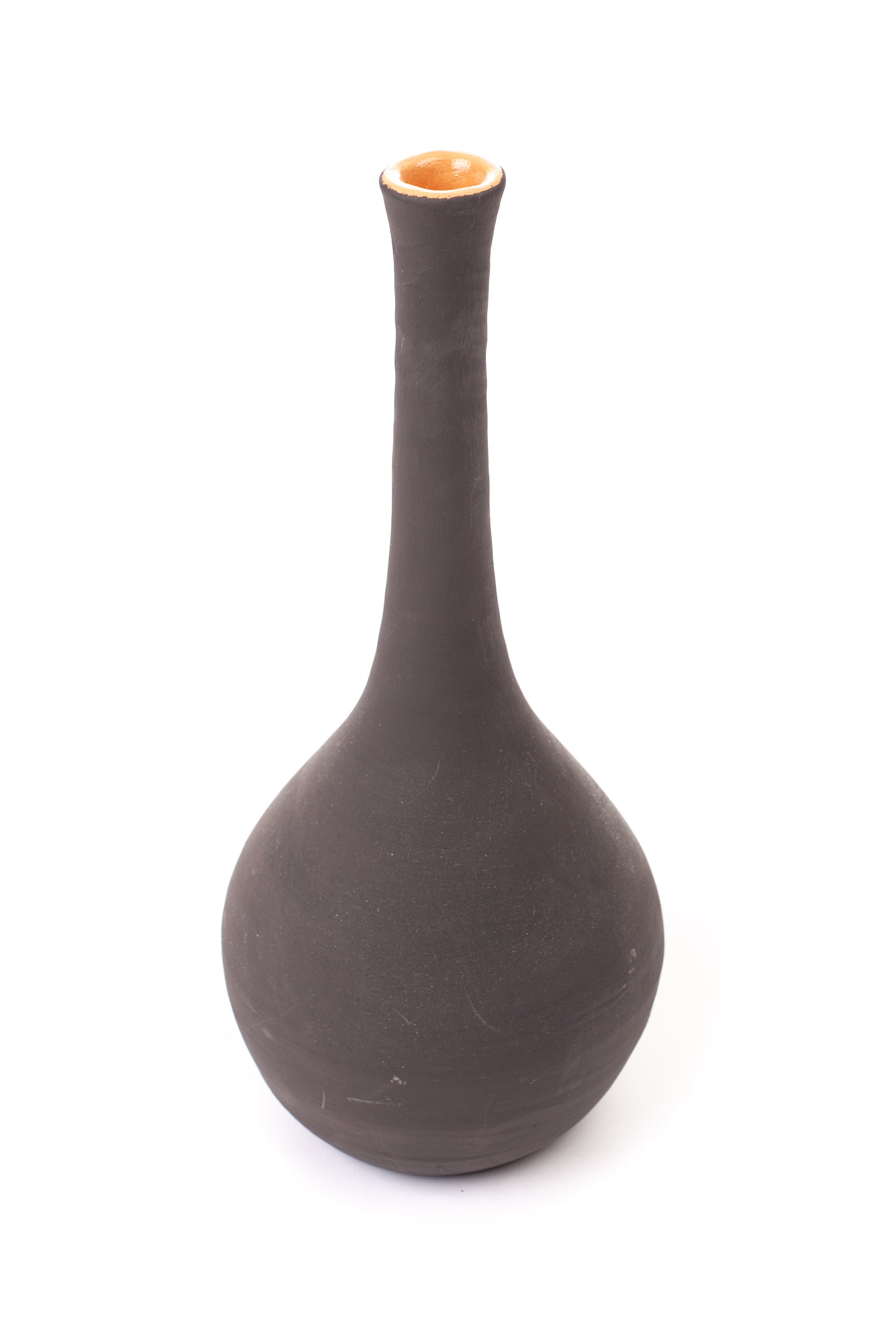 Tall handcrafted clay vase