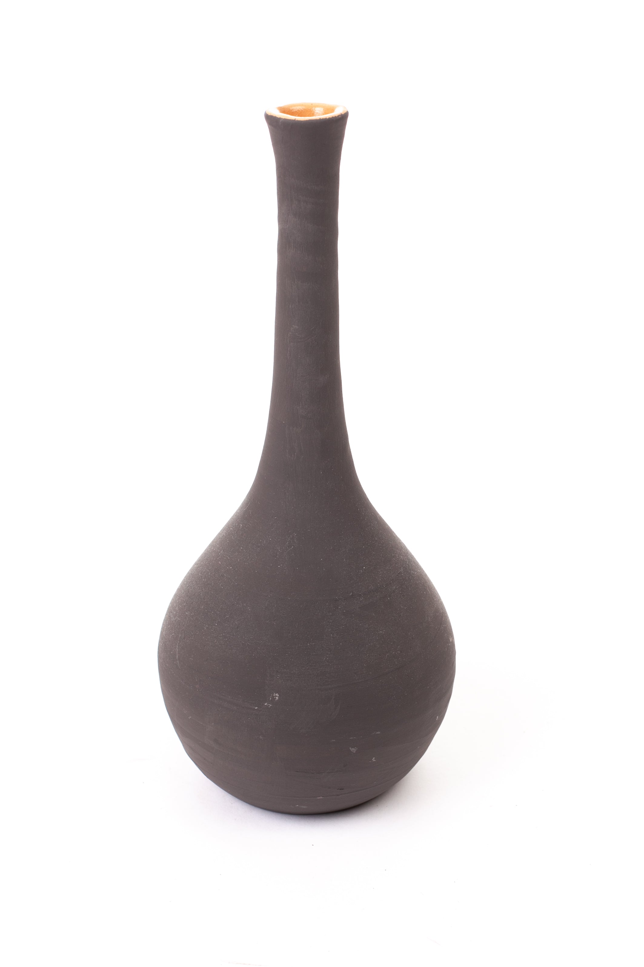 Tall handcrafted clay vase