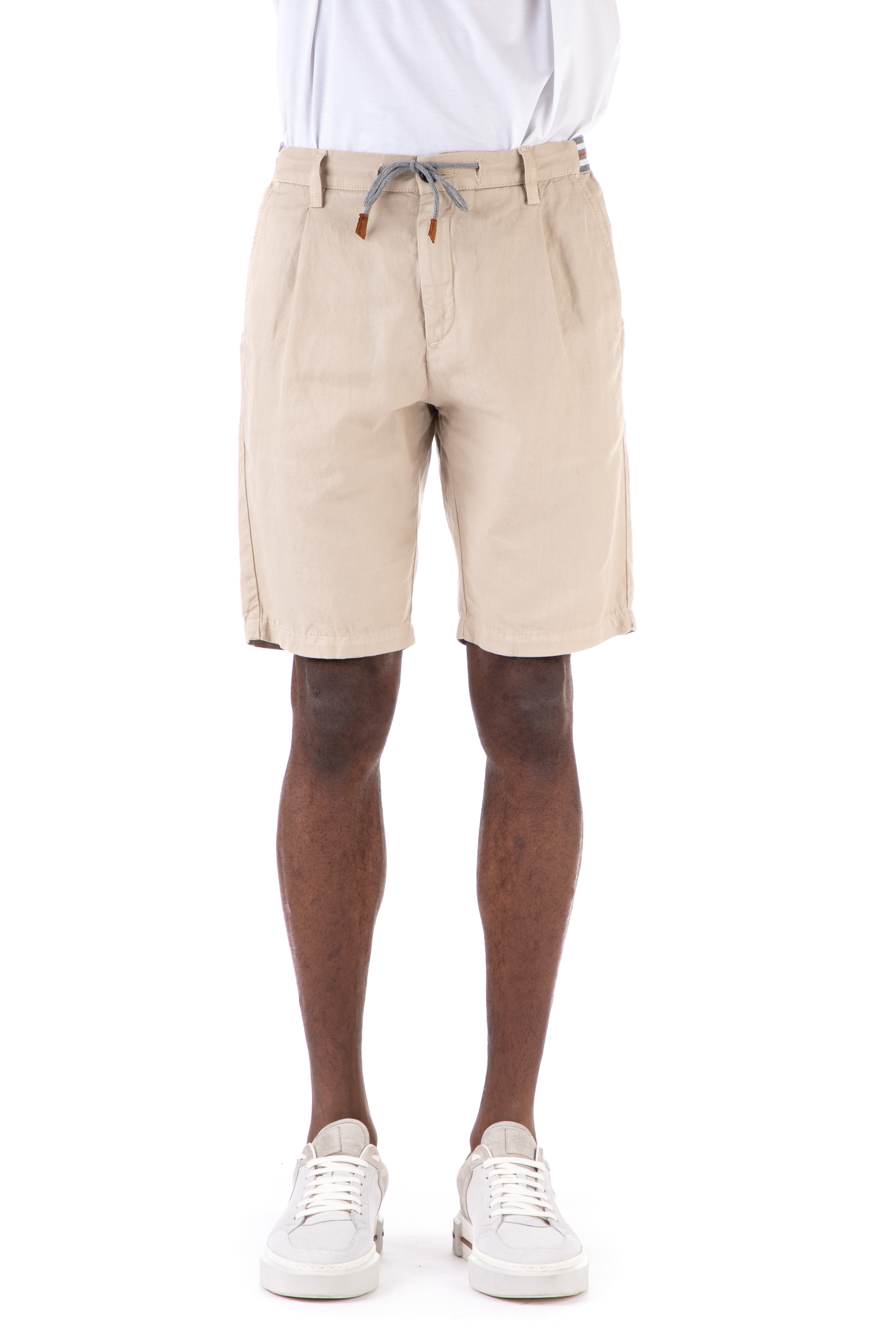 Jogging shorts in cotton-linen