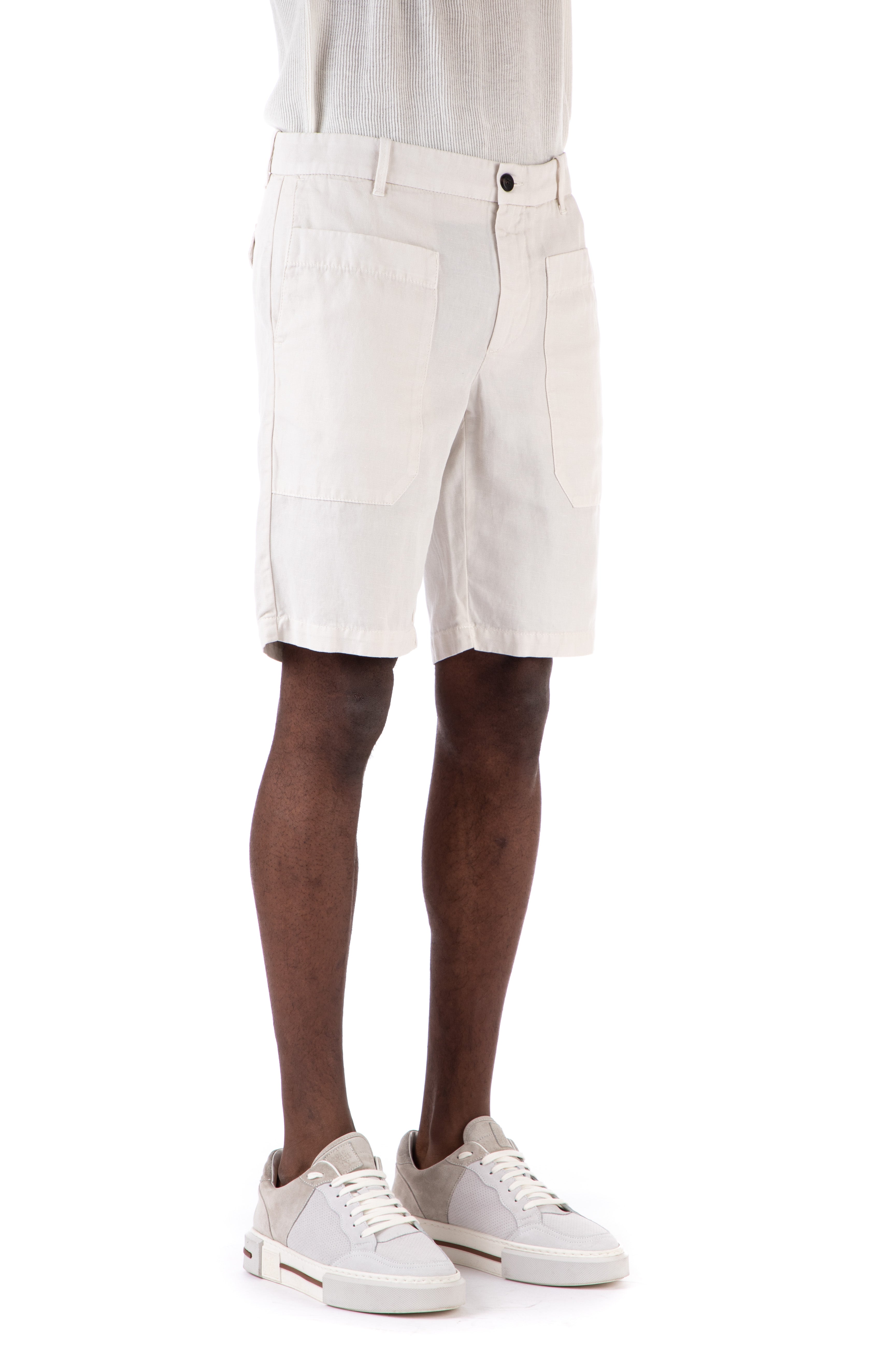 Bermuda shorts in cotton-linen