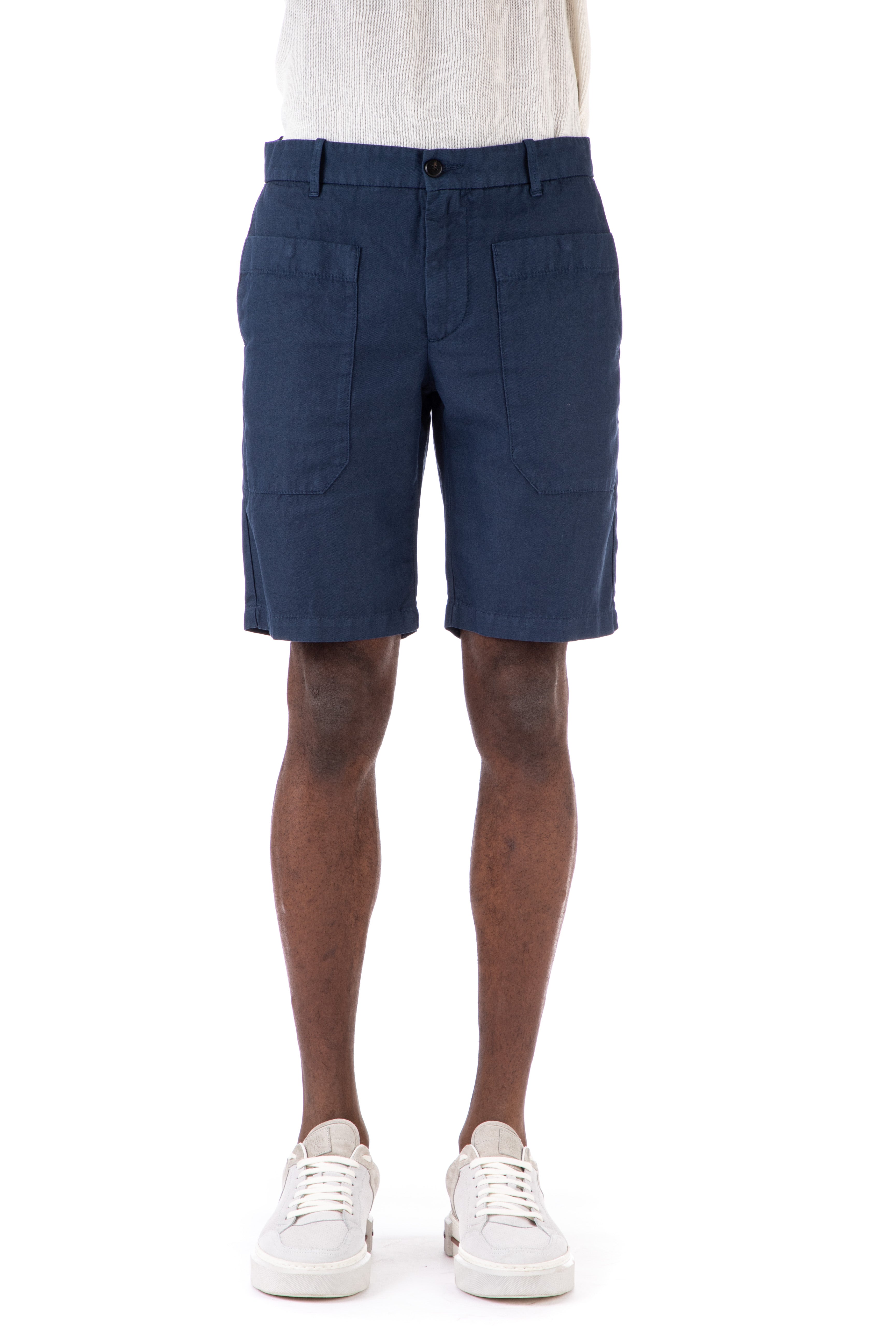 Bermuda shorts in cotton-linen