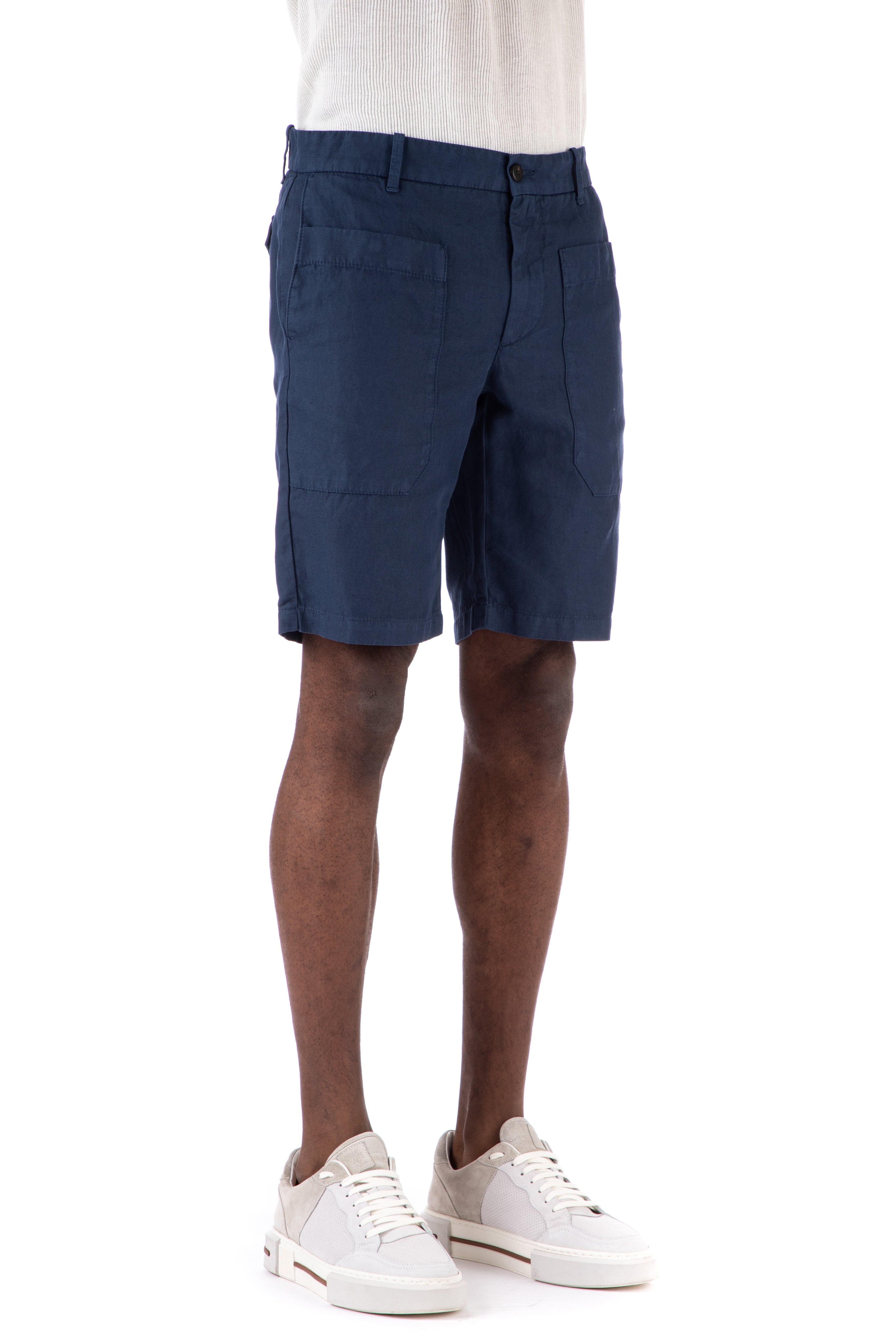 Bermuda shorts in cotton-linen