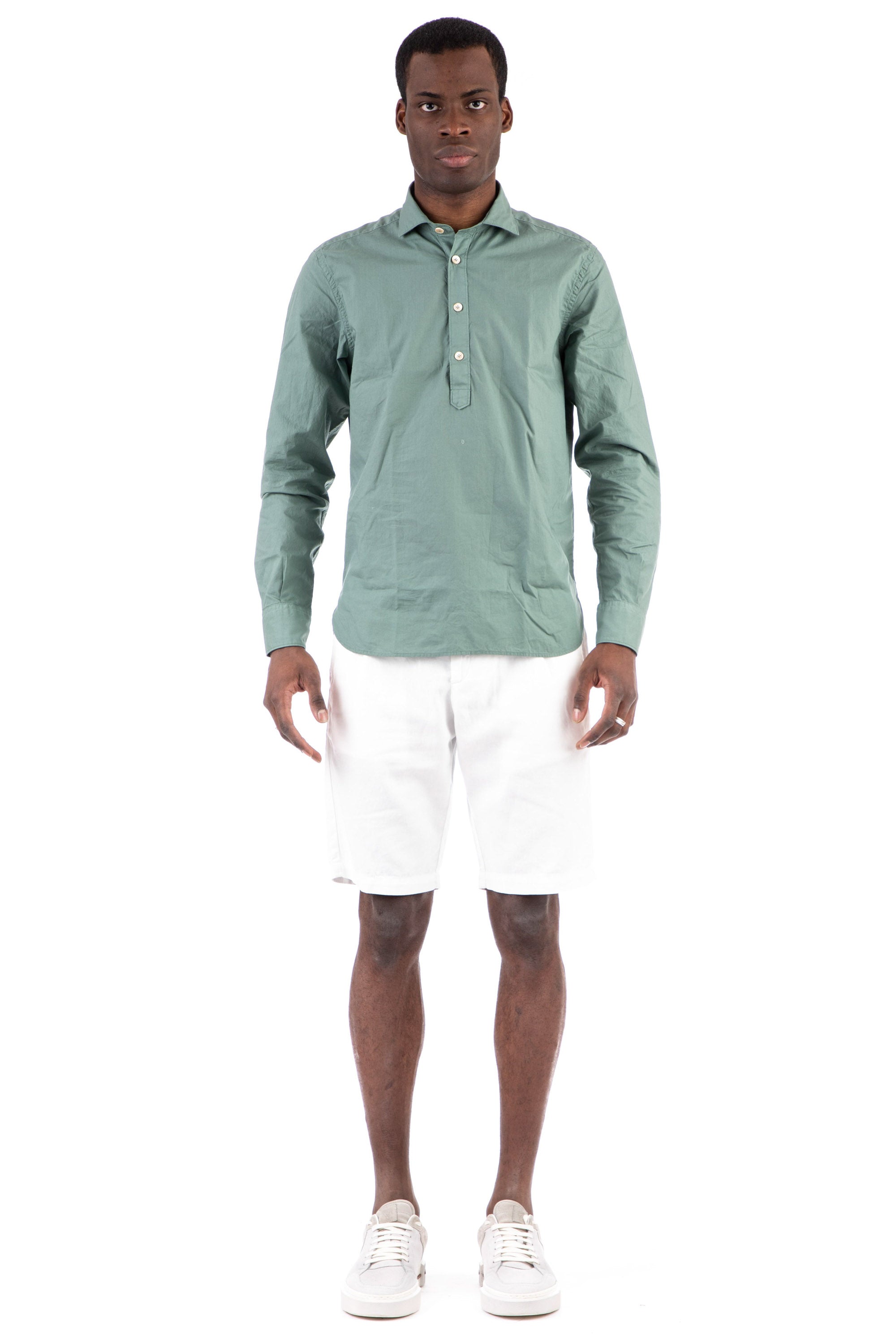 Polo shirt in superlight cotton poplin