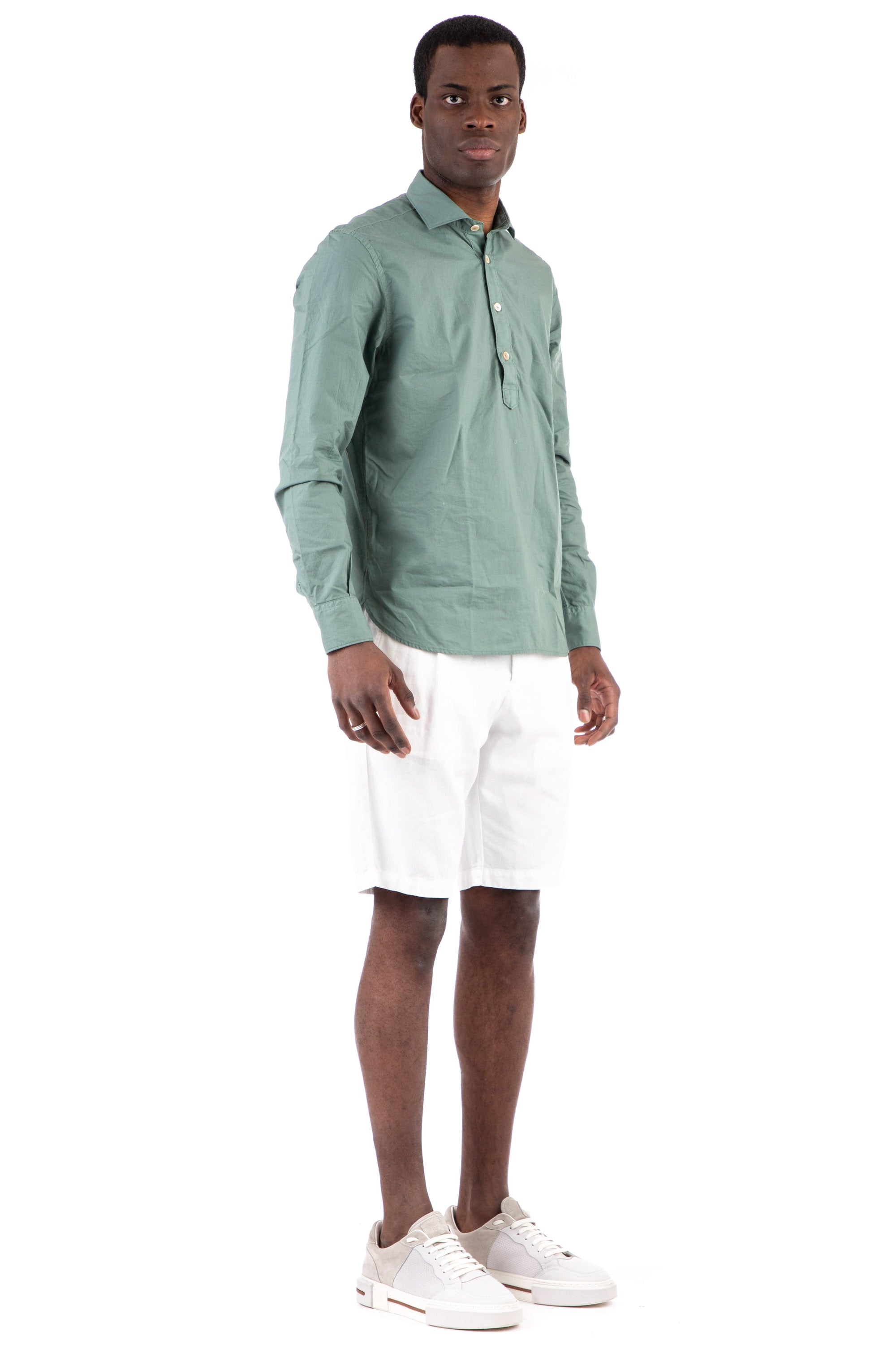 Polo shirt in superlight cotton poplin