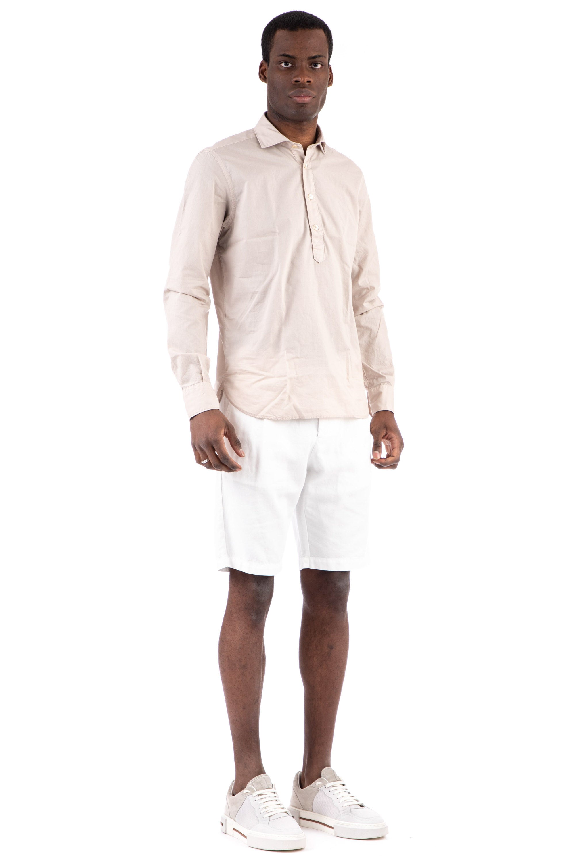 Polo shirt in superlight cotton poplin