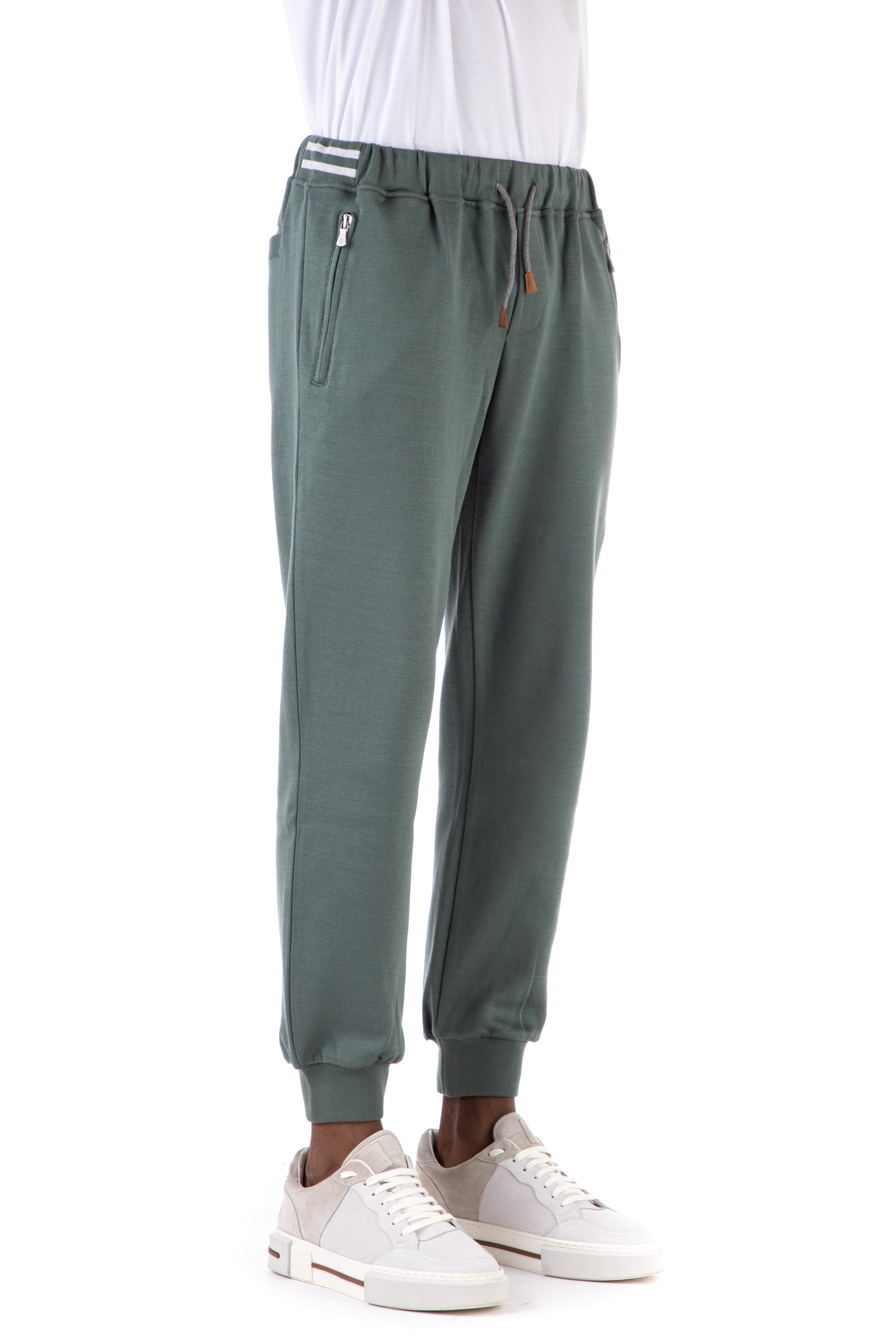 Cotton sweatpants with contrasting bands