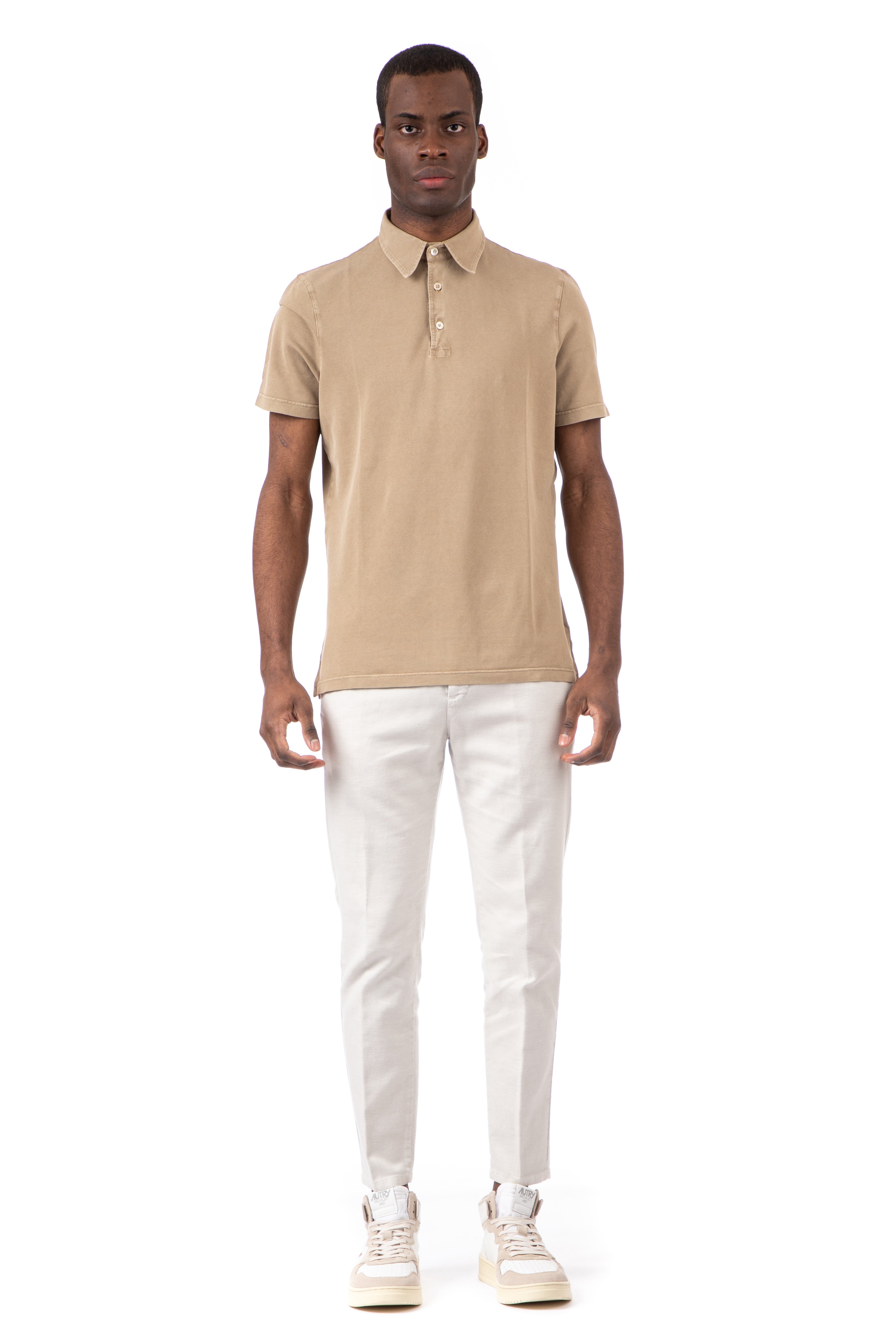 Polo shirt in light frosted piquet