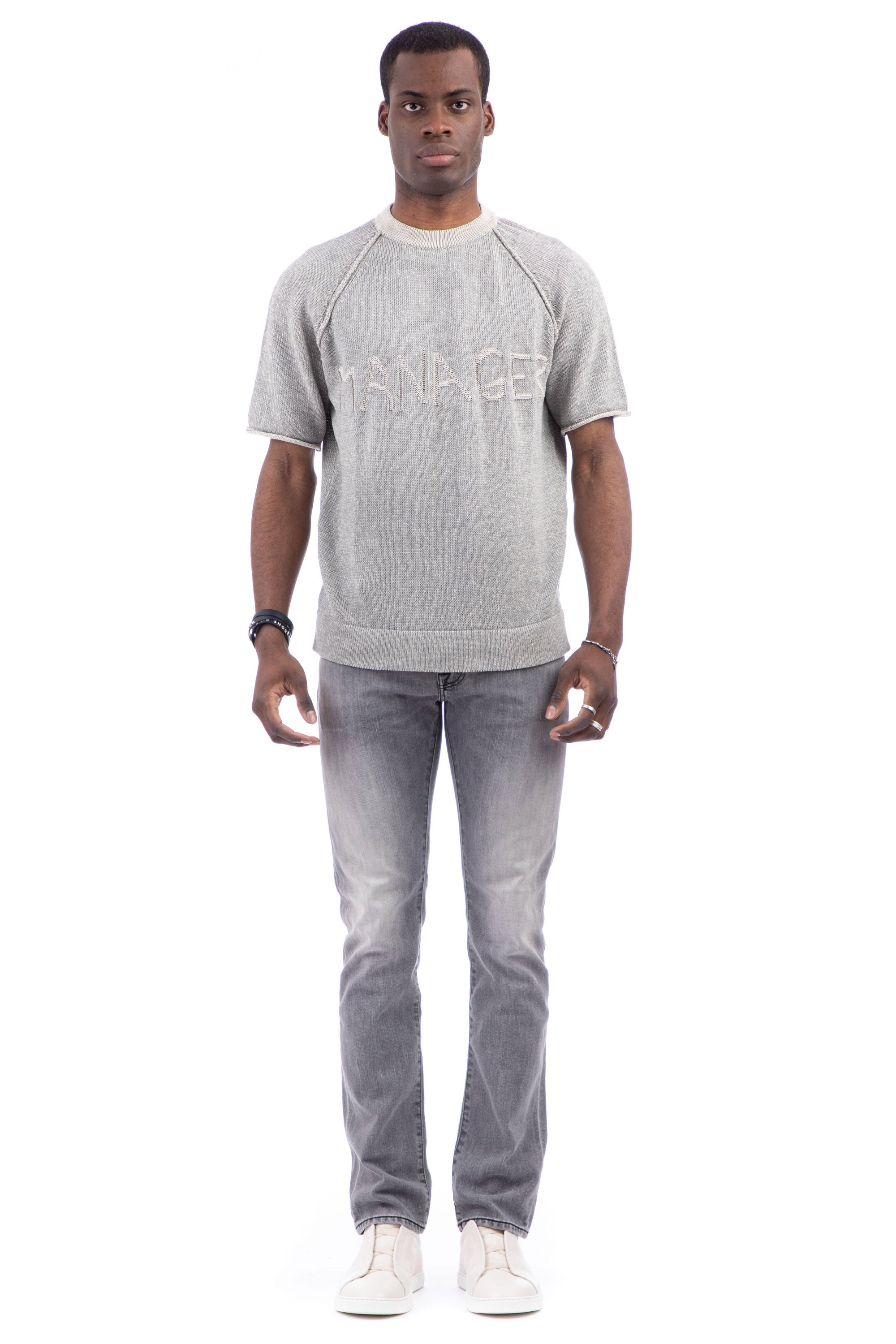 T-shirt girocollo in cotone mako' manager