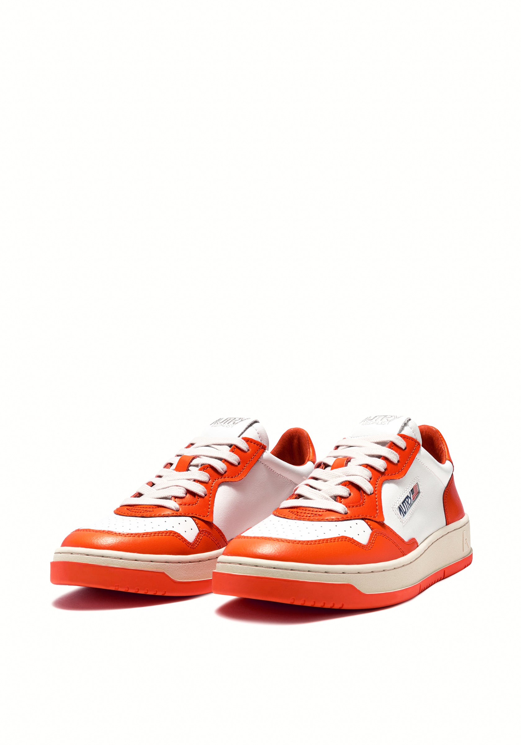 Two-tone medalist leather sneakers