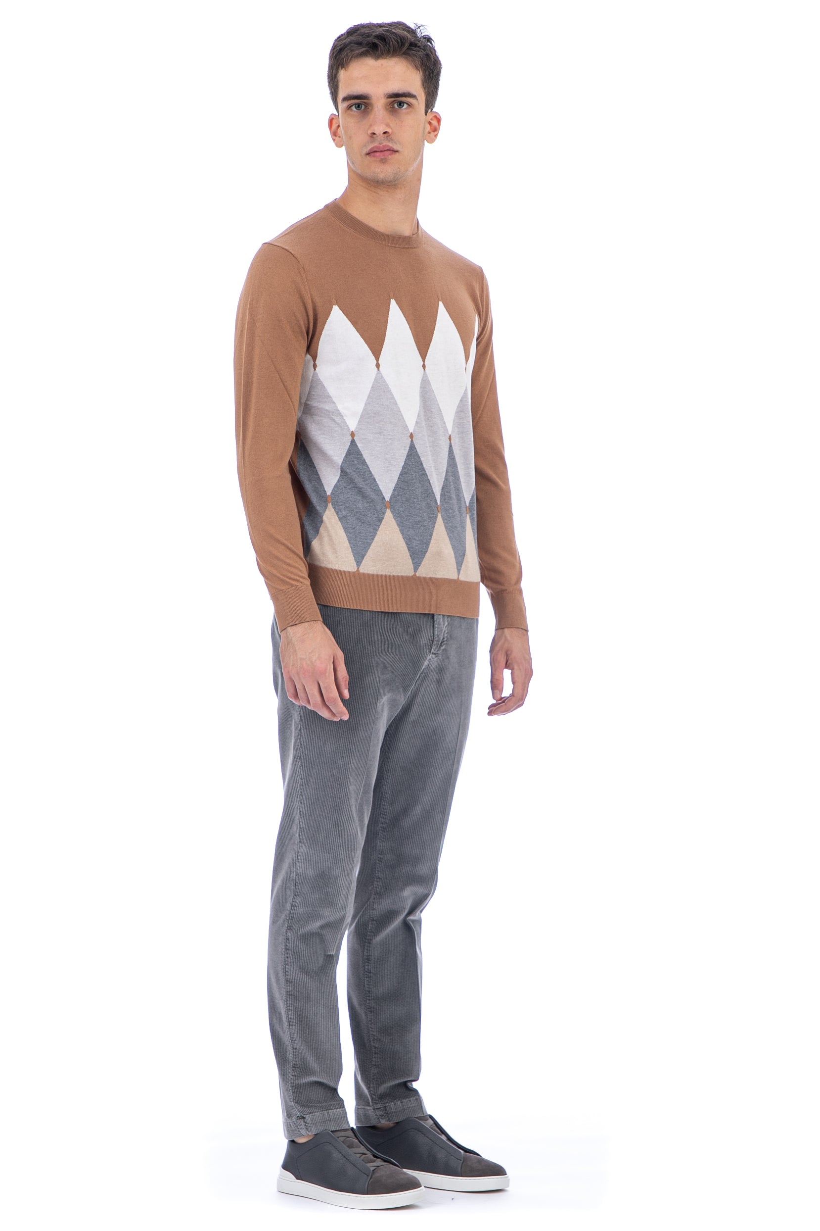 Diamond cotton-cashmere crew-neck sweater