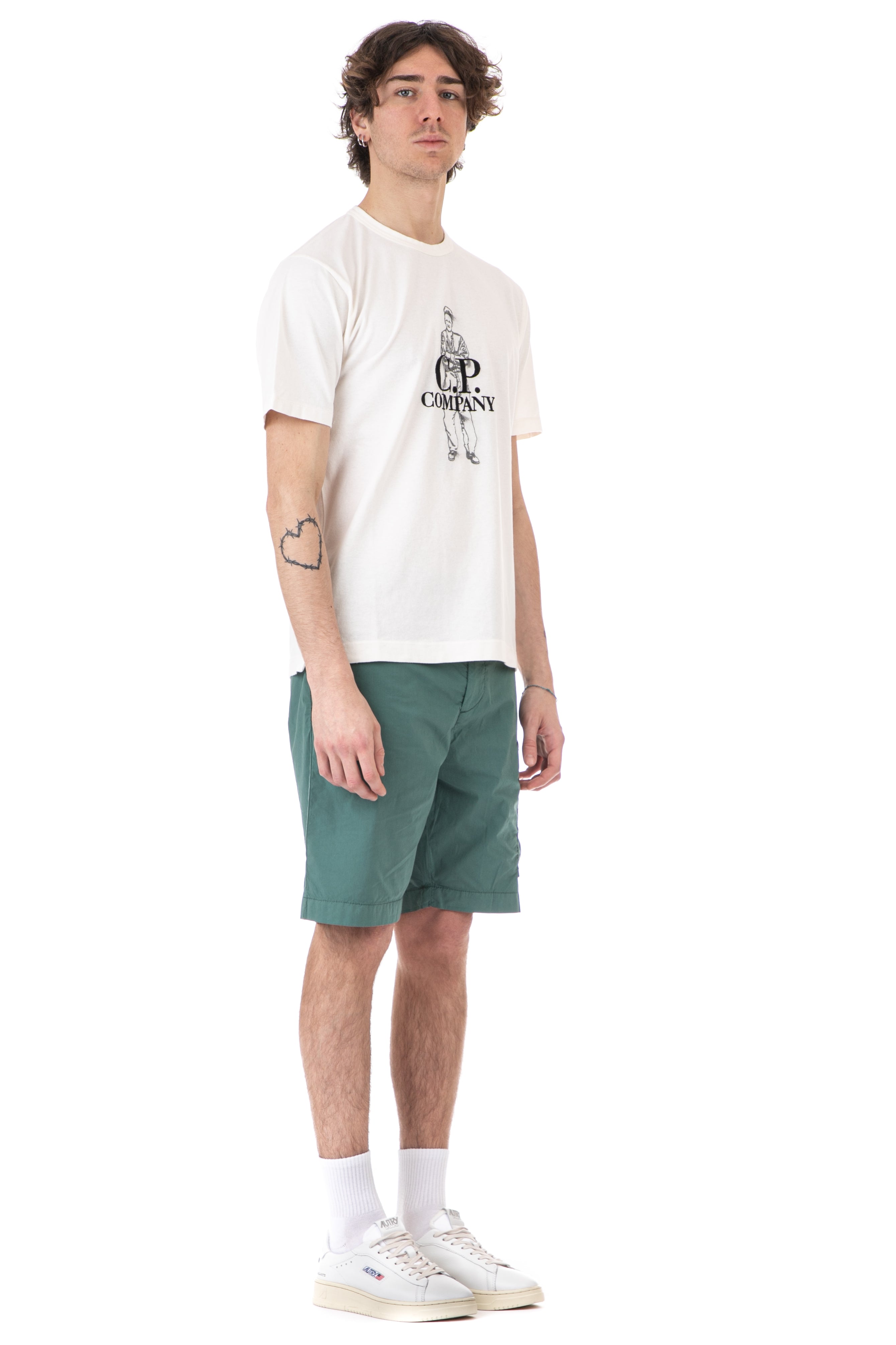 T-SHIRT IN COTONE CON LOGO MARINAIO RICAMATO<BR/>