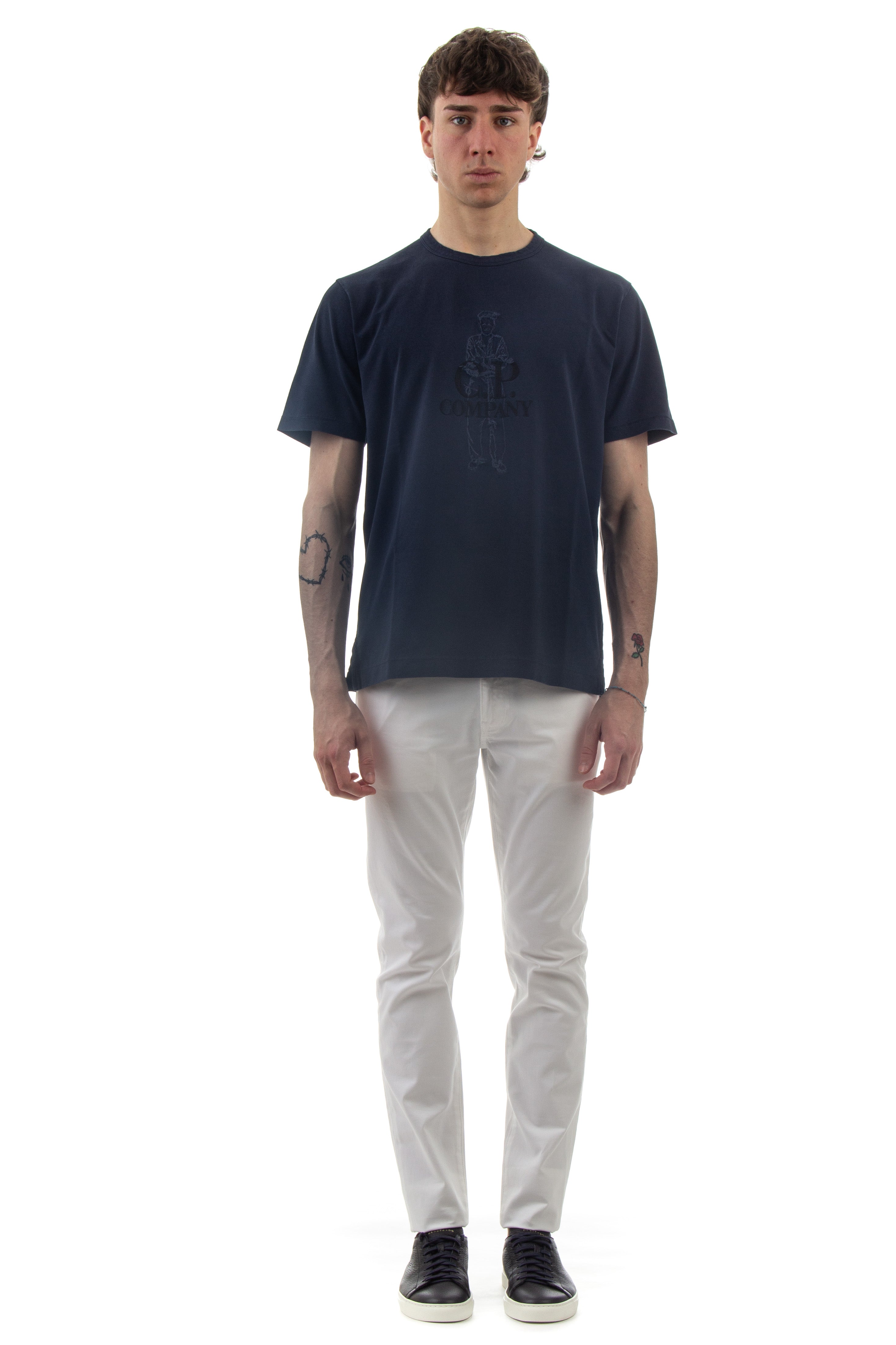 Cotton T-shirt with embroidered sailor logo