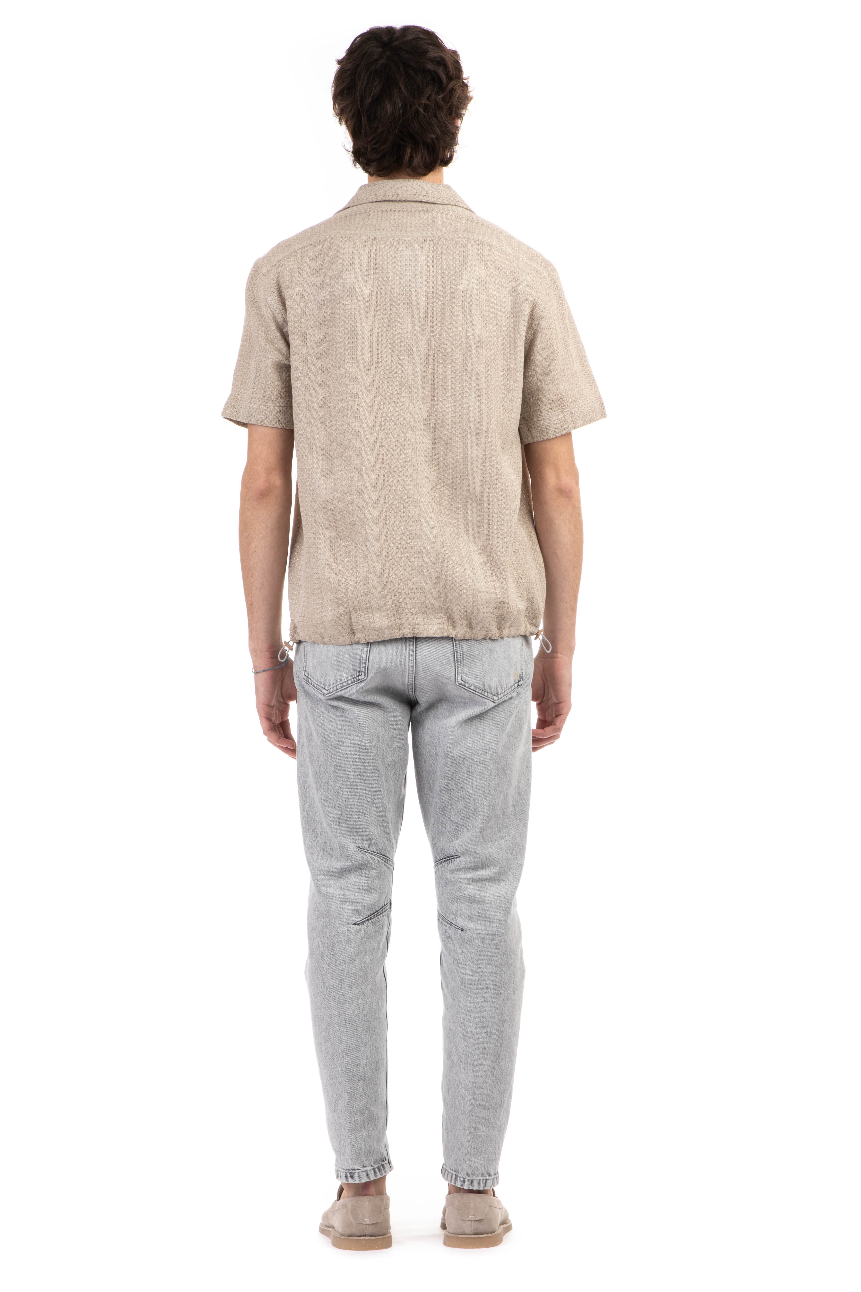 Viscose-linen-cotton woven shirt