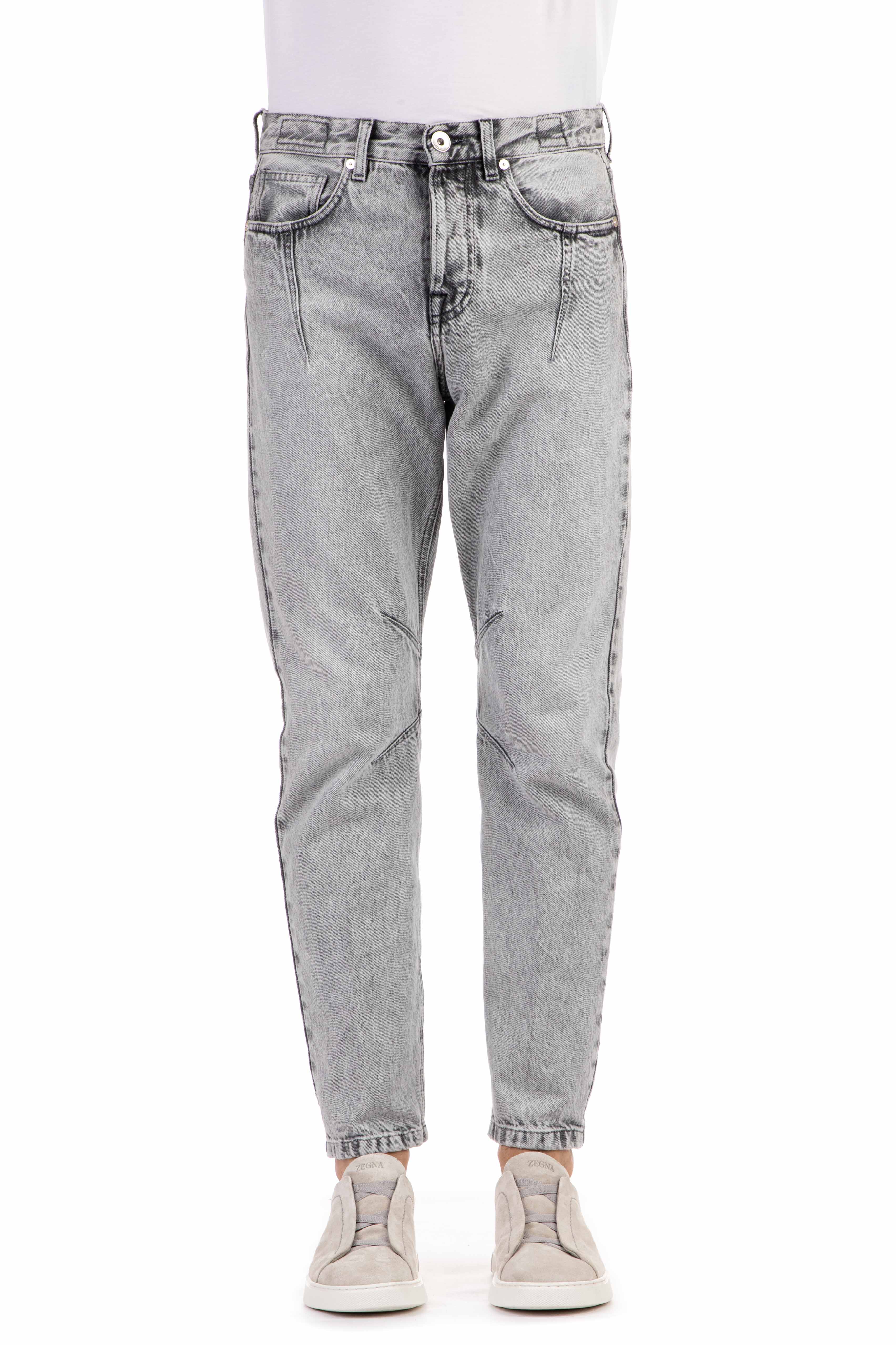 Gray carrot fit jeans