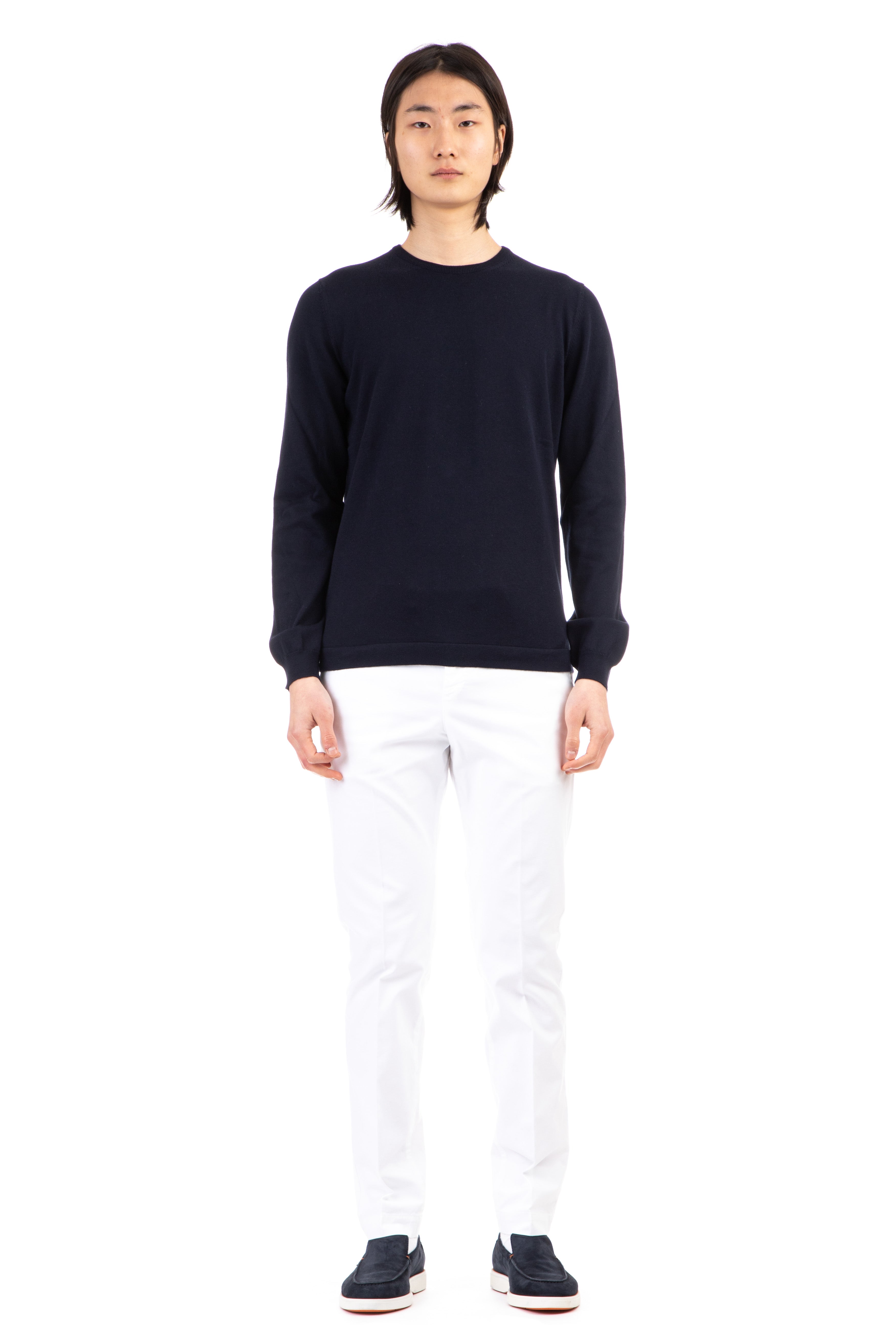 Cotton crew neck sweater