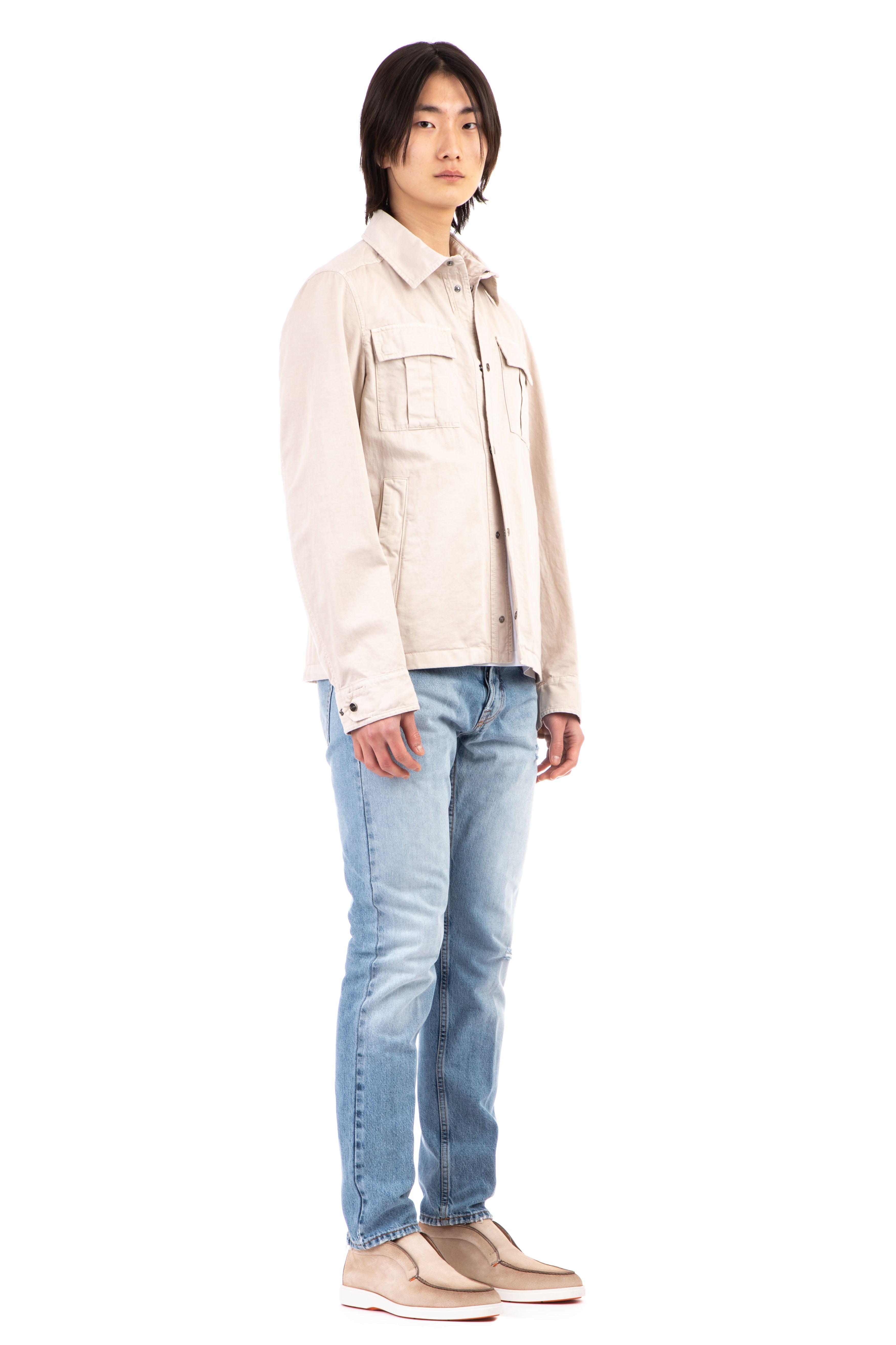 Overshirt in cotone-lino