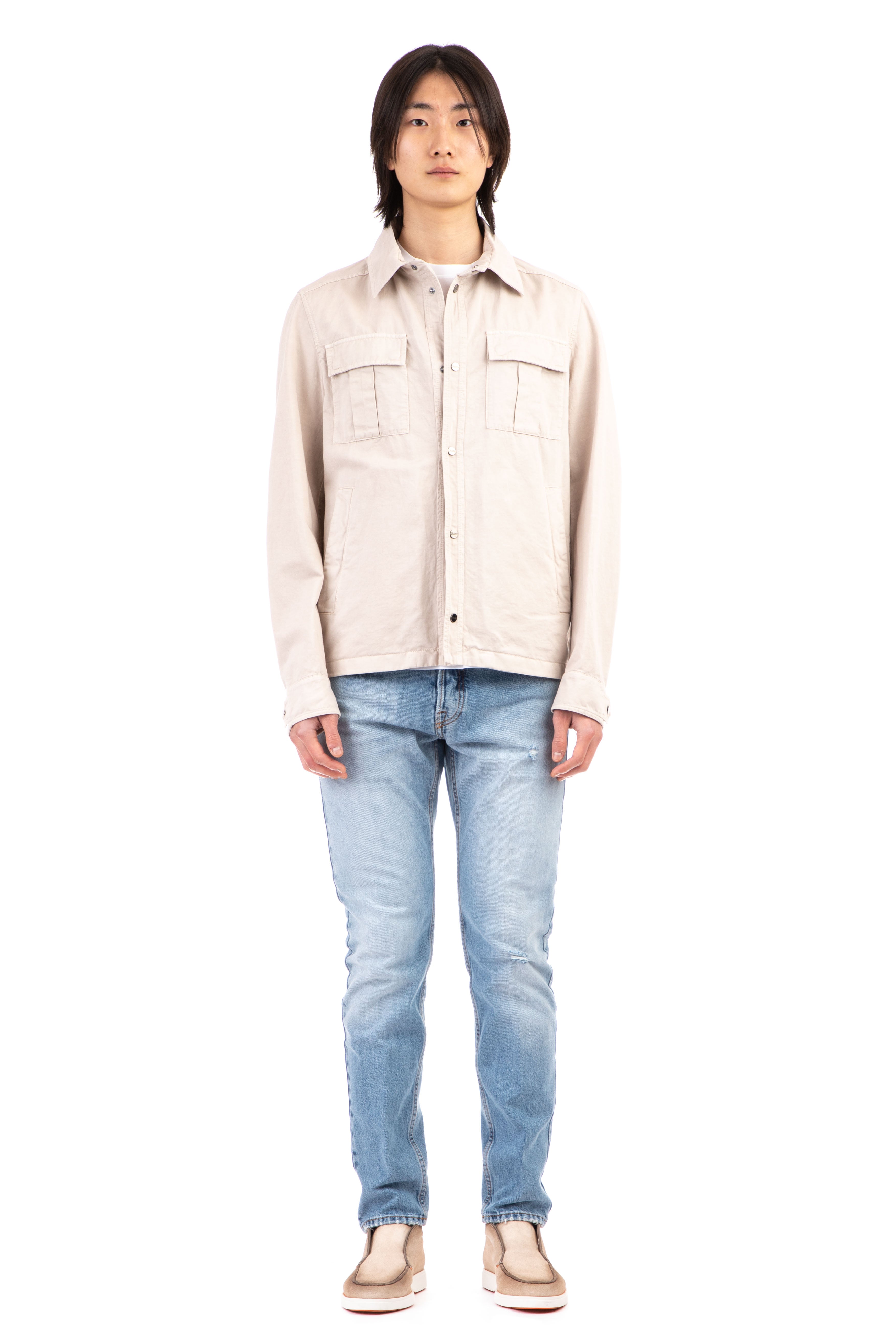 Overshirt in cotone-lino