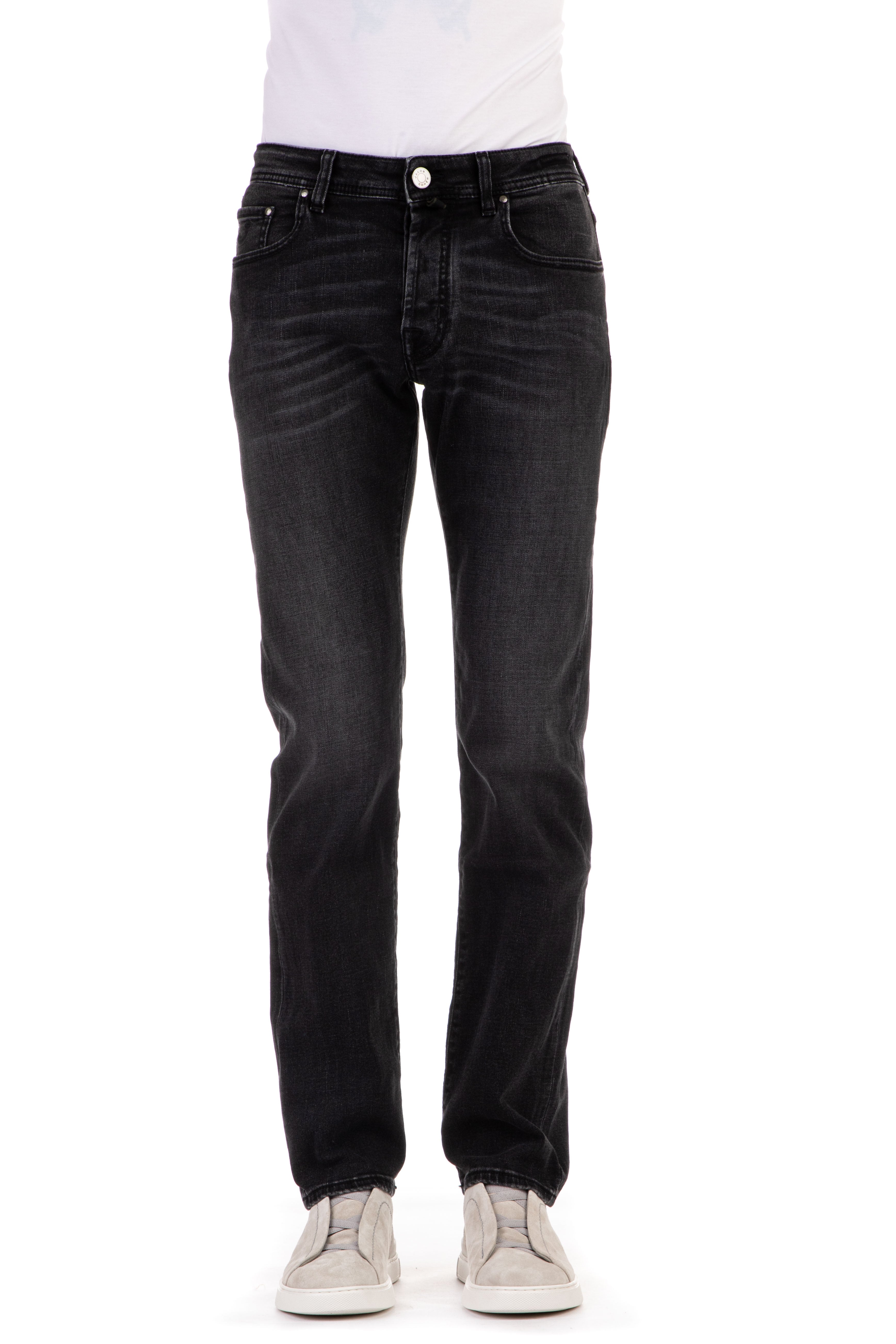Black cotton-modal bard fit jeans