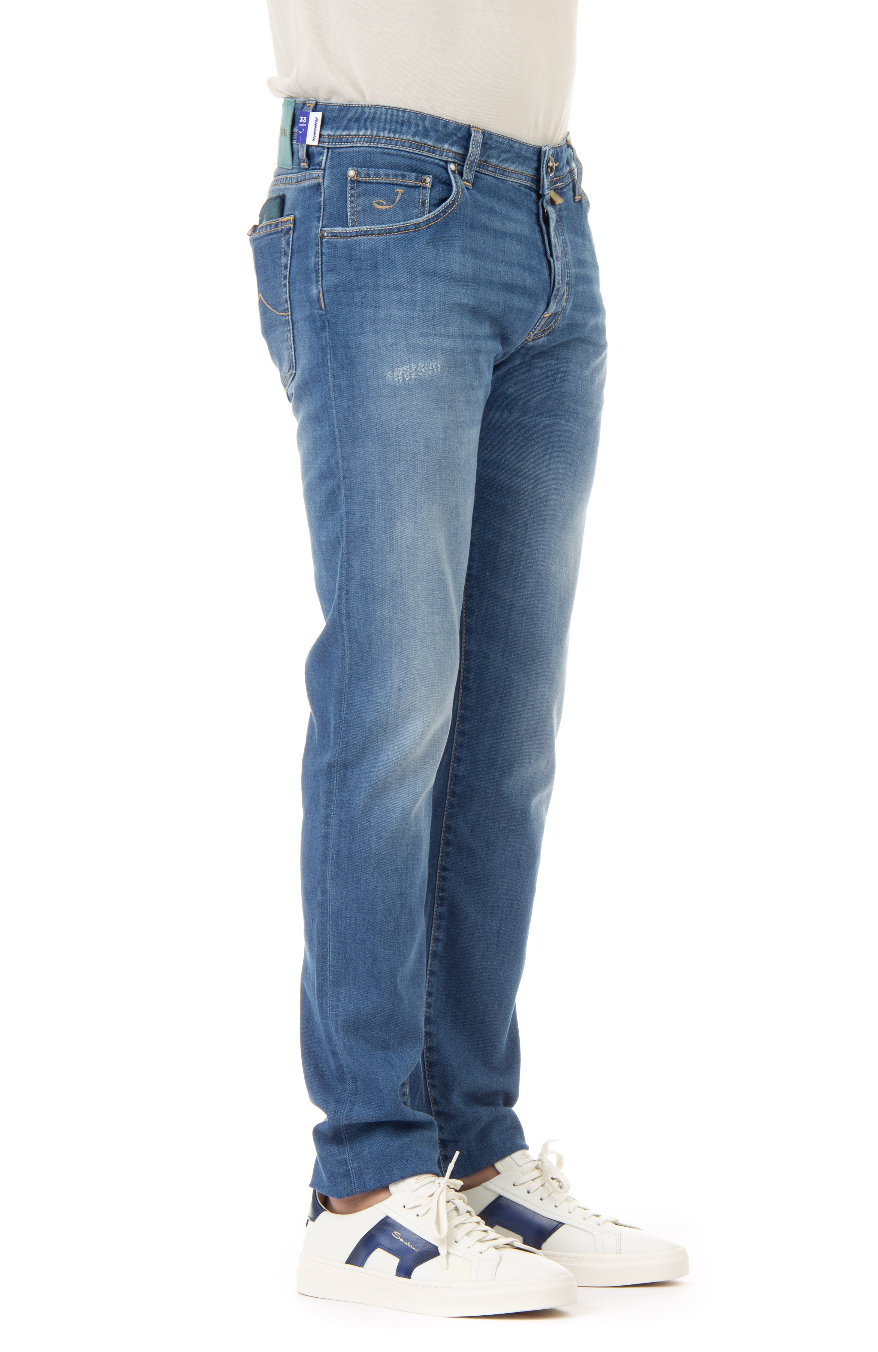 Jeans con micro rotture etichetta in cavallino nick slim fit