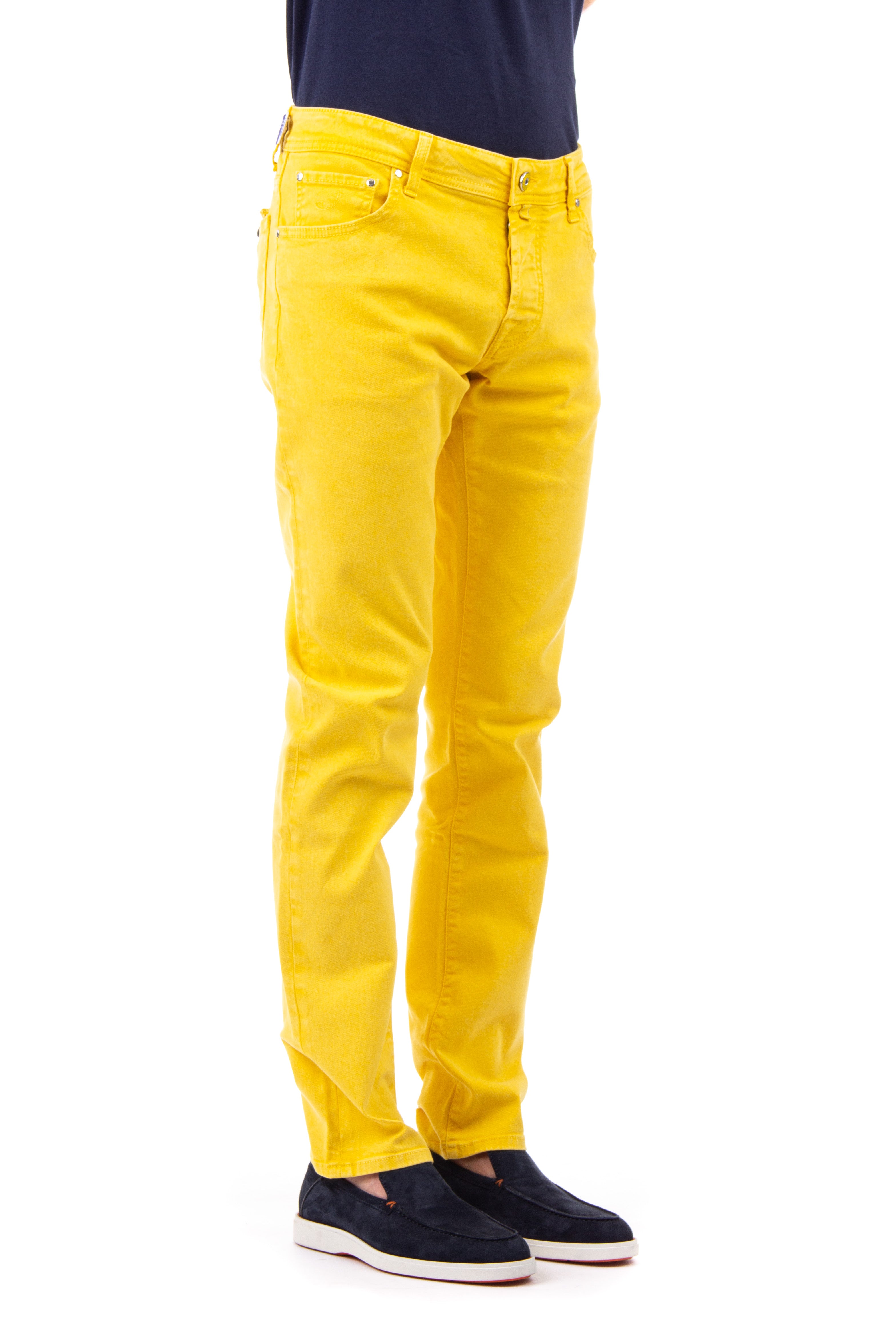 Jeans giallo in cotone nick slim fit