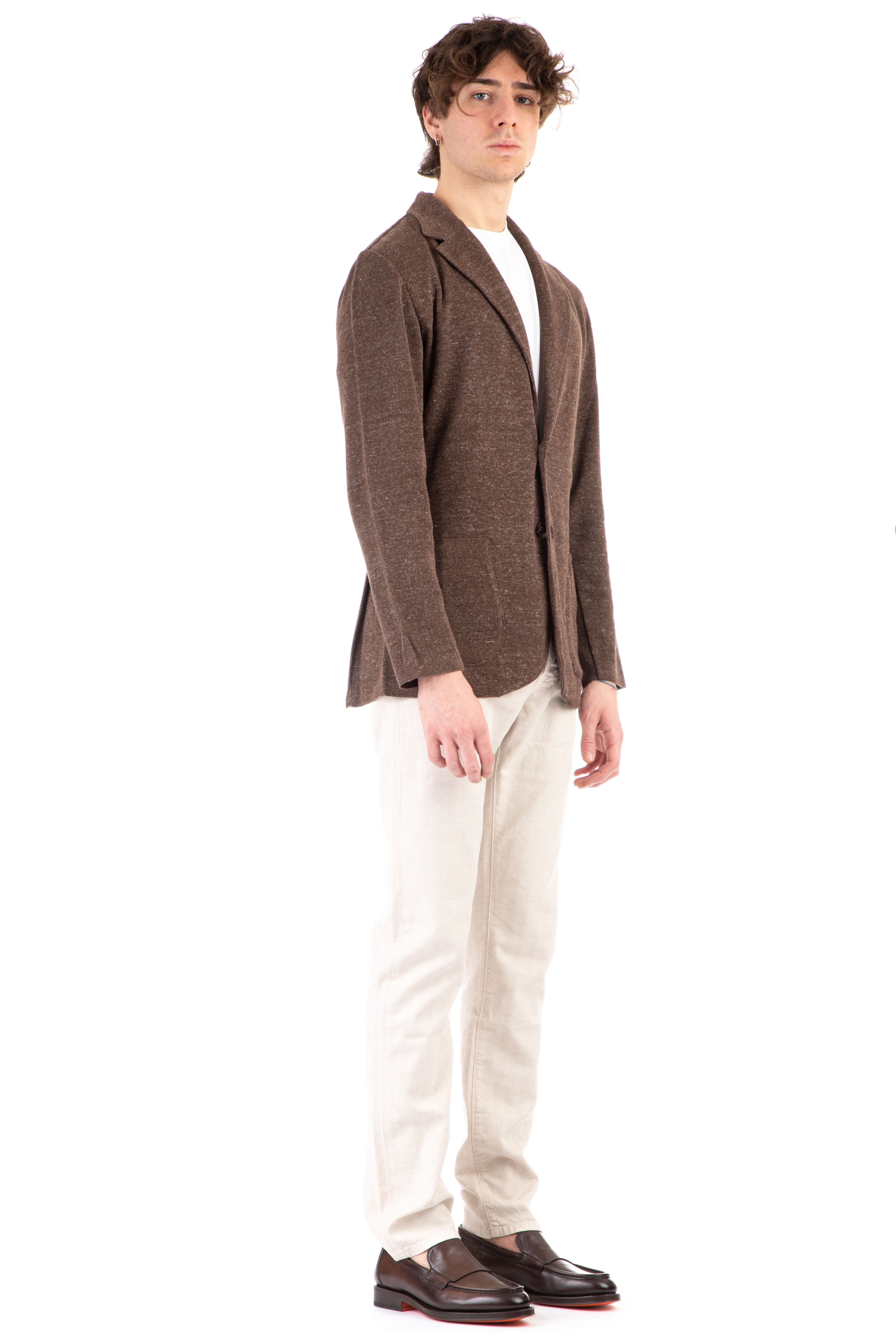 Knitted linen-cotton jacket