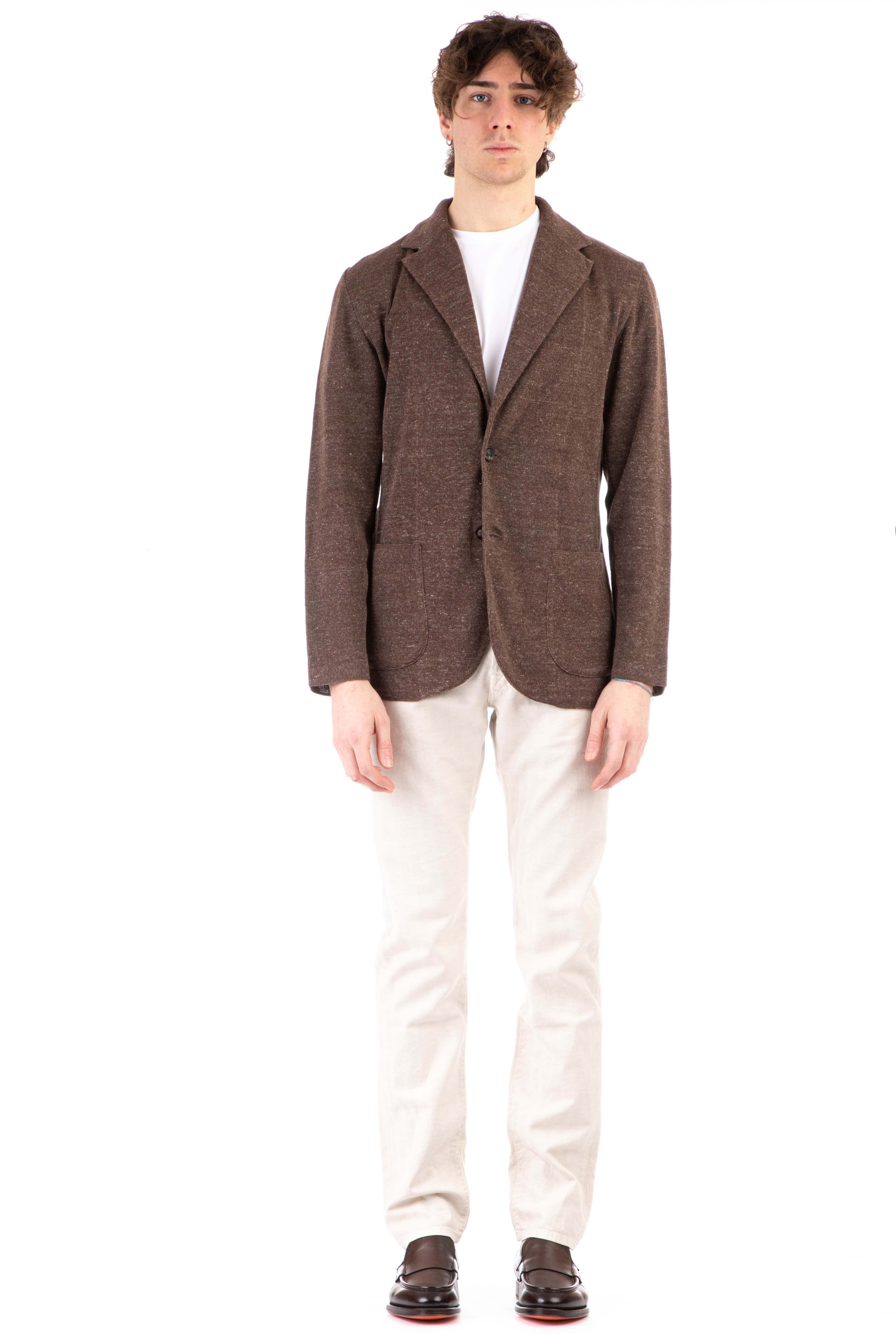 Knitted linen-cotton jacket