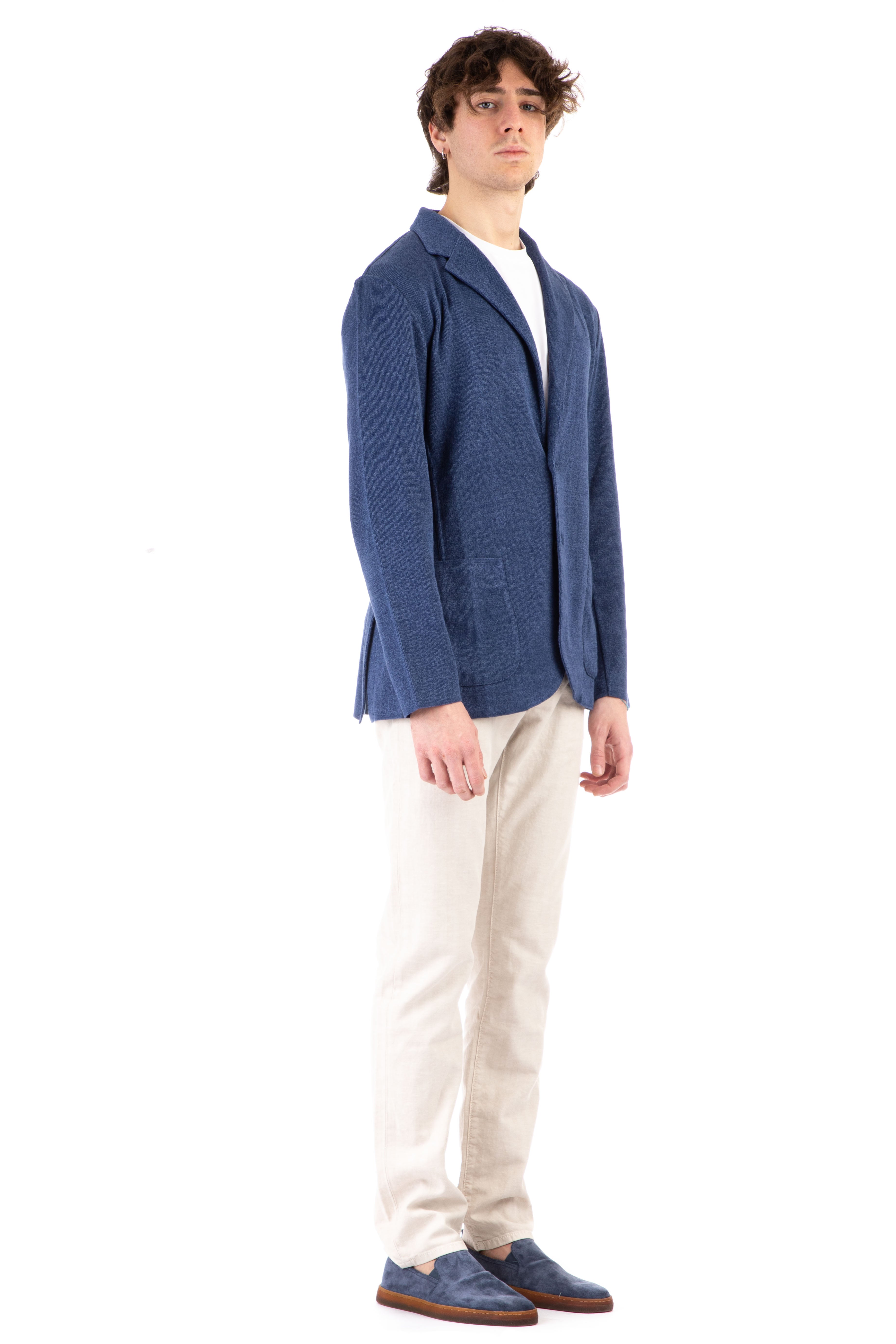 Knitted linen-cotton jacket