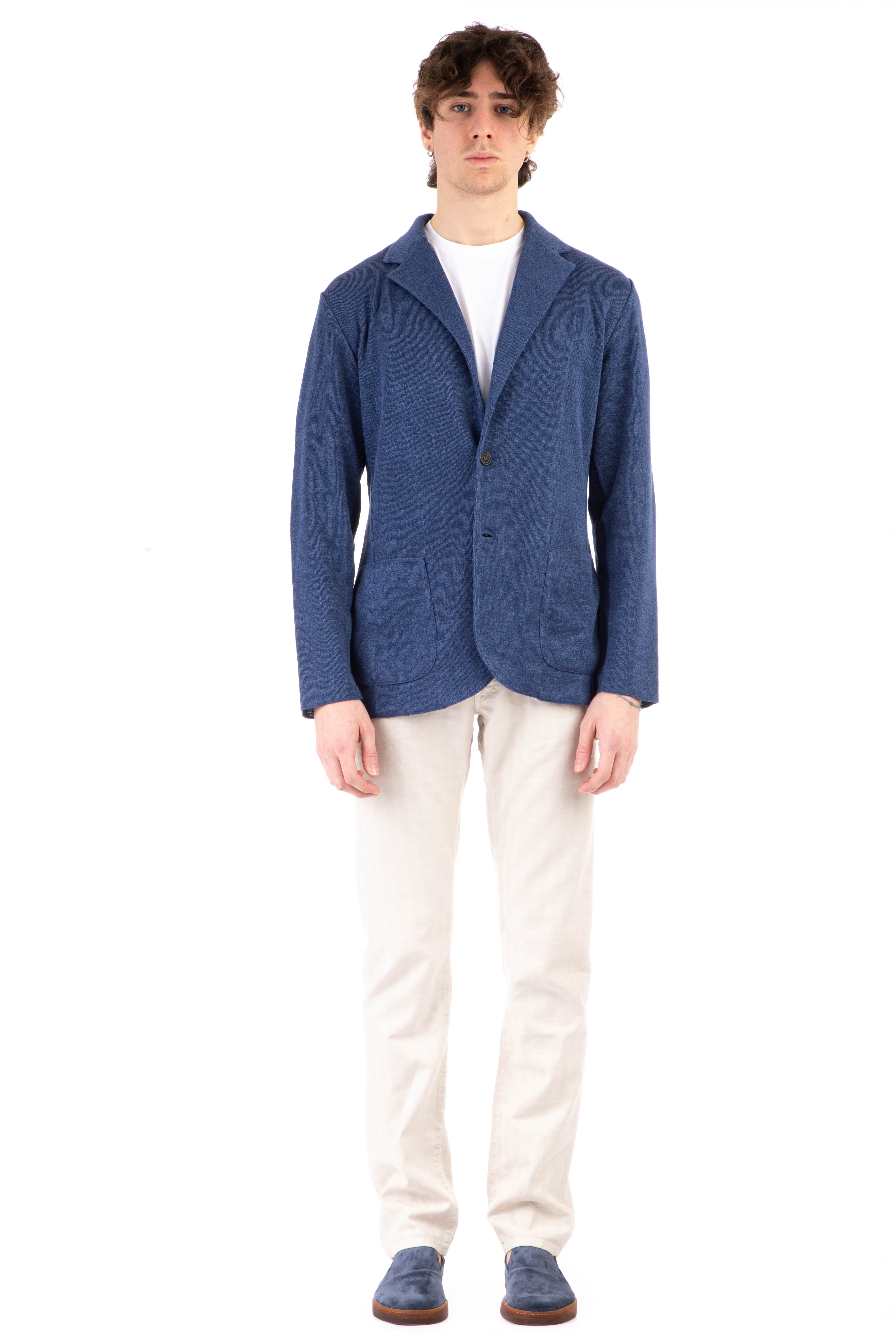 Knitted linen-cotton jacket