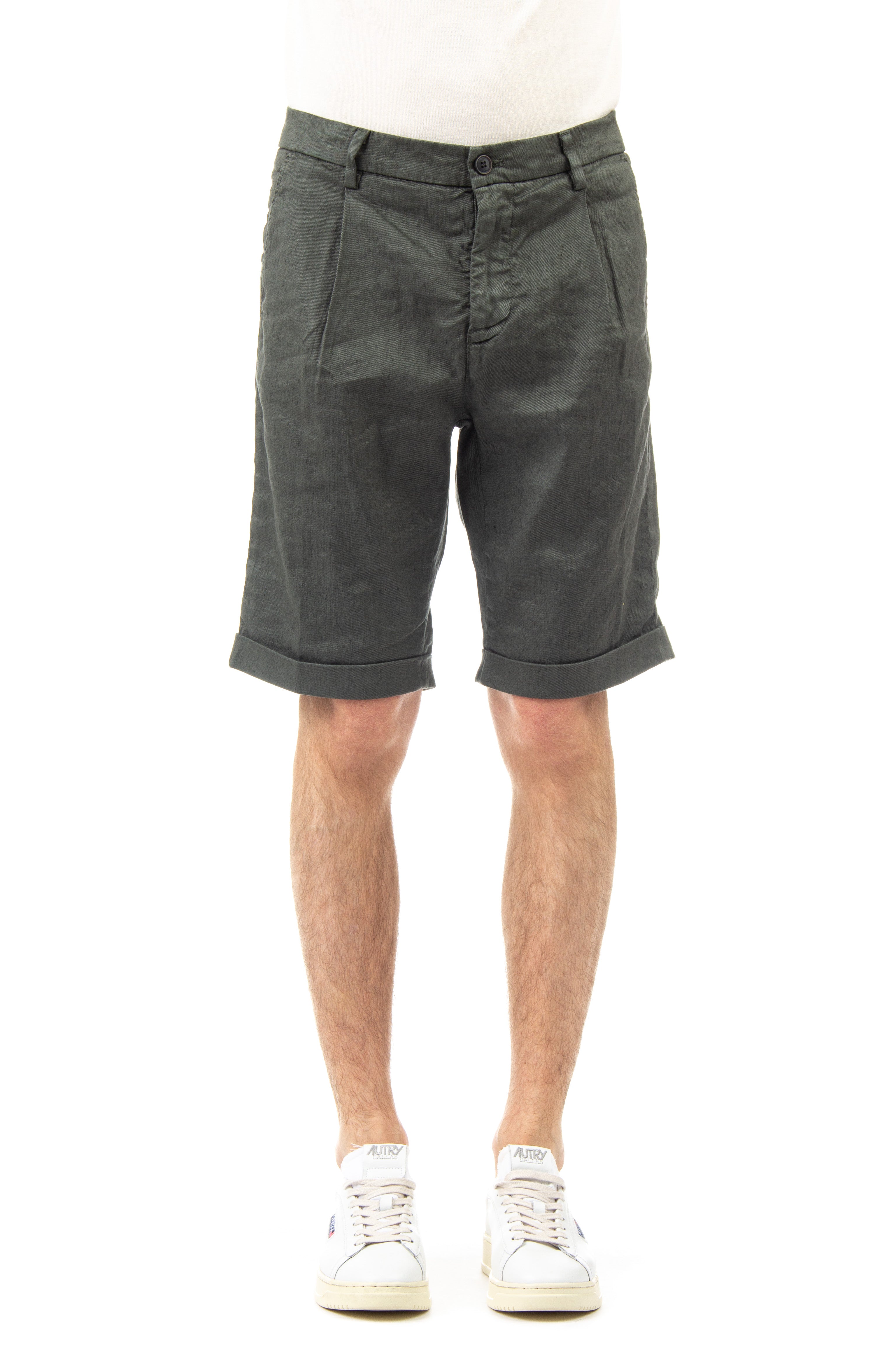 Amalfi model linen-cotton Bermuda shorts