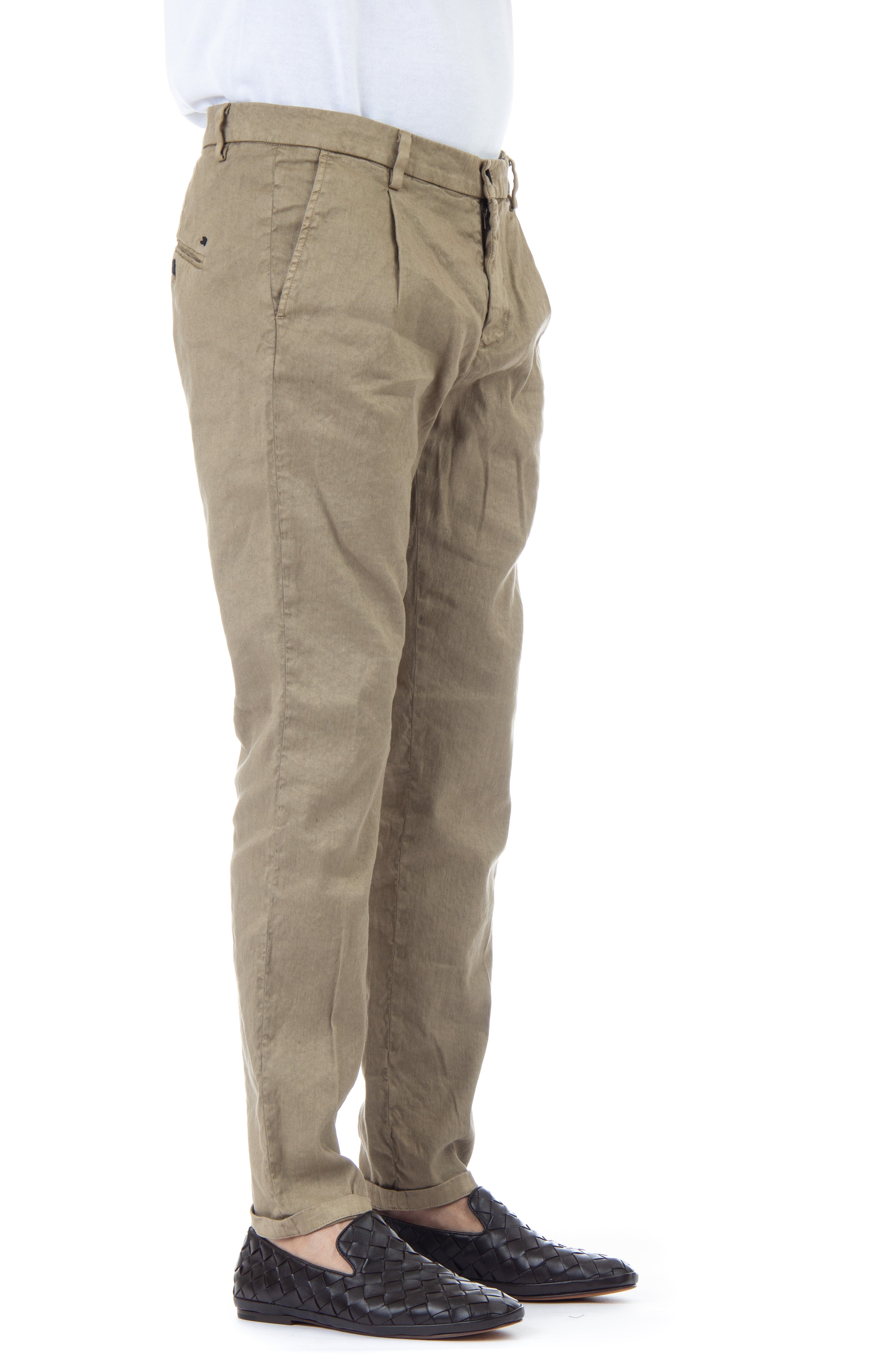 Amalfi model linen-cotton trousers