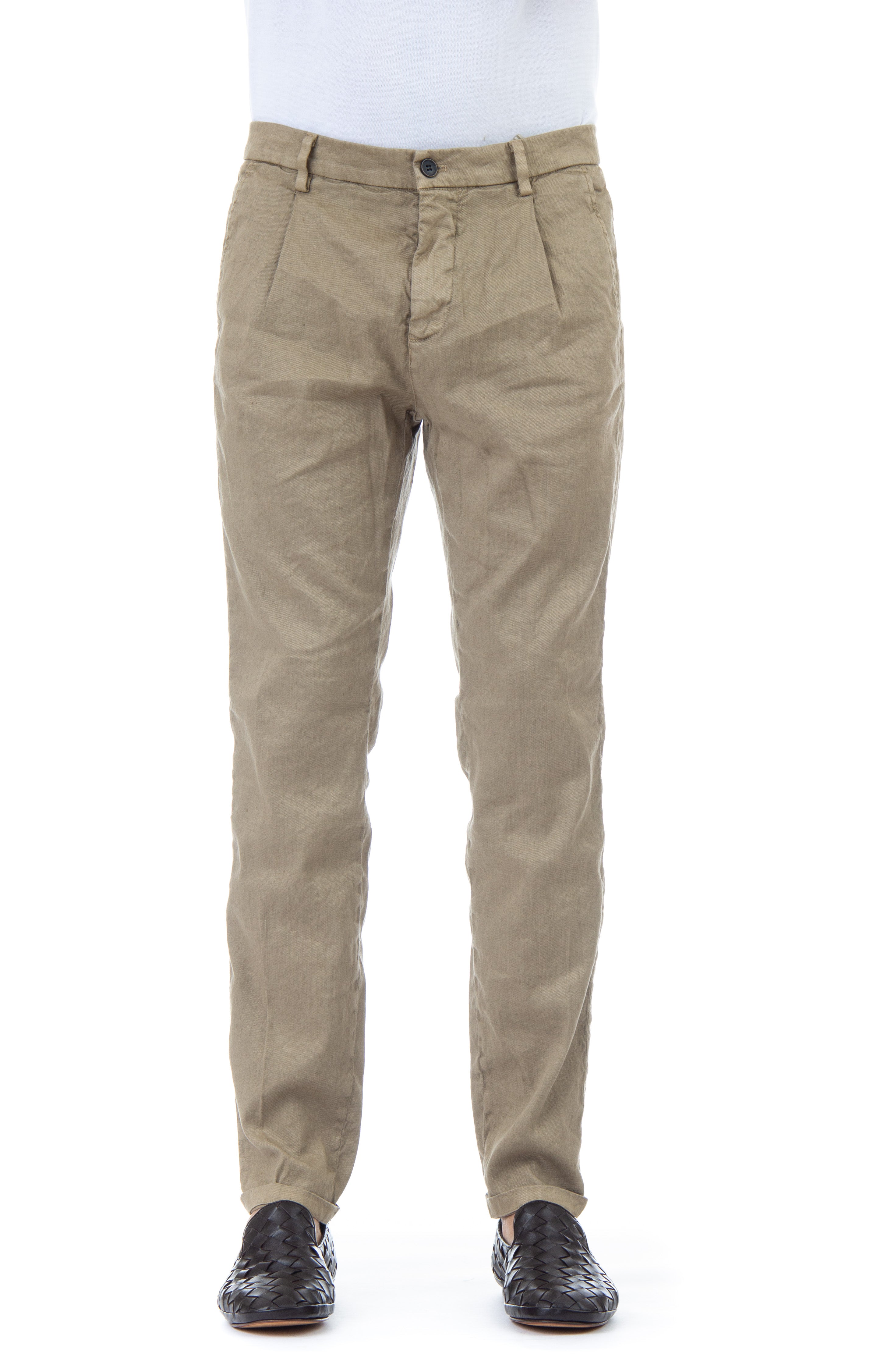 Amalfi model linen-cotton trousers