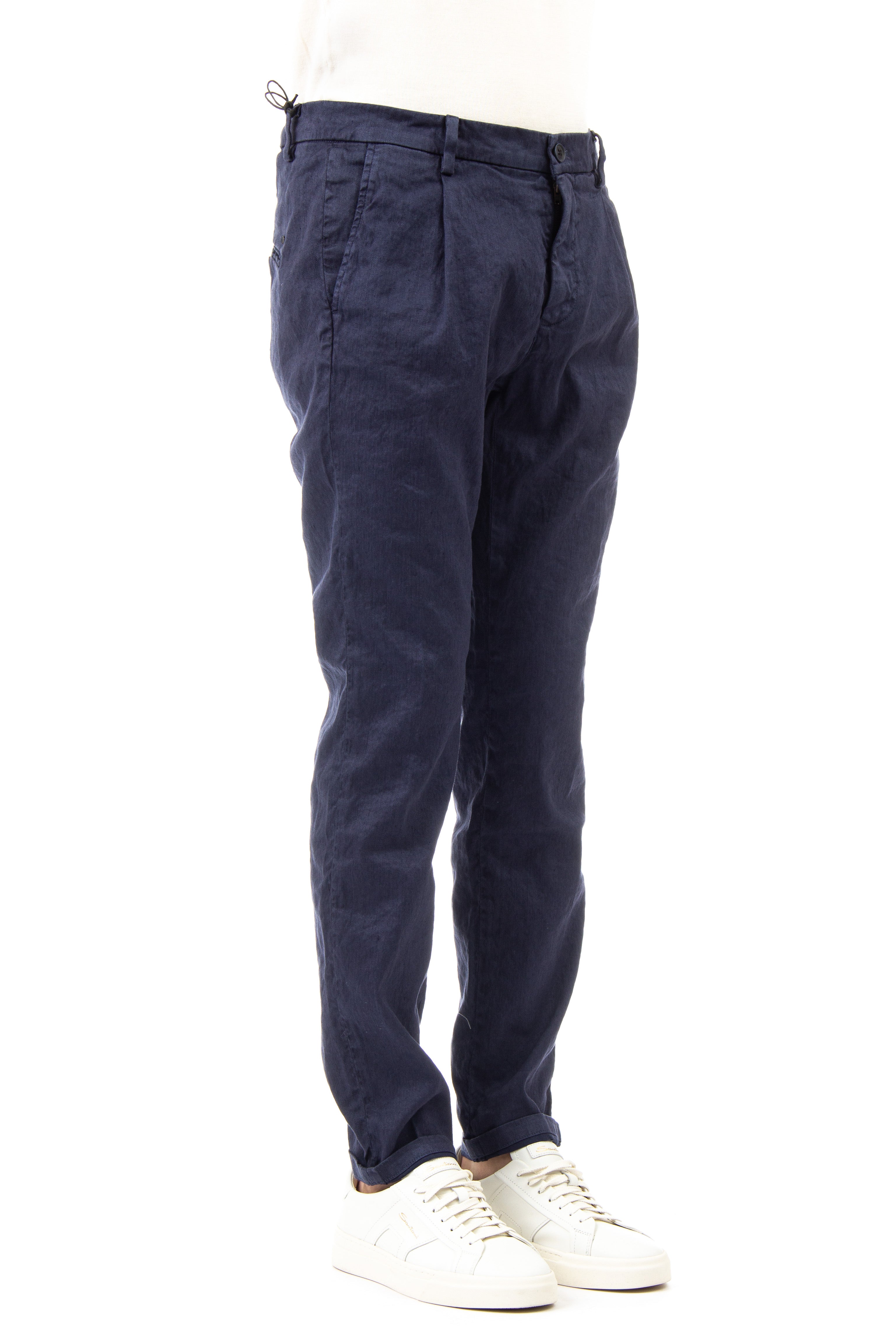 Amalfi model linen-cotton trousers