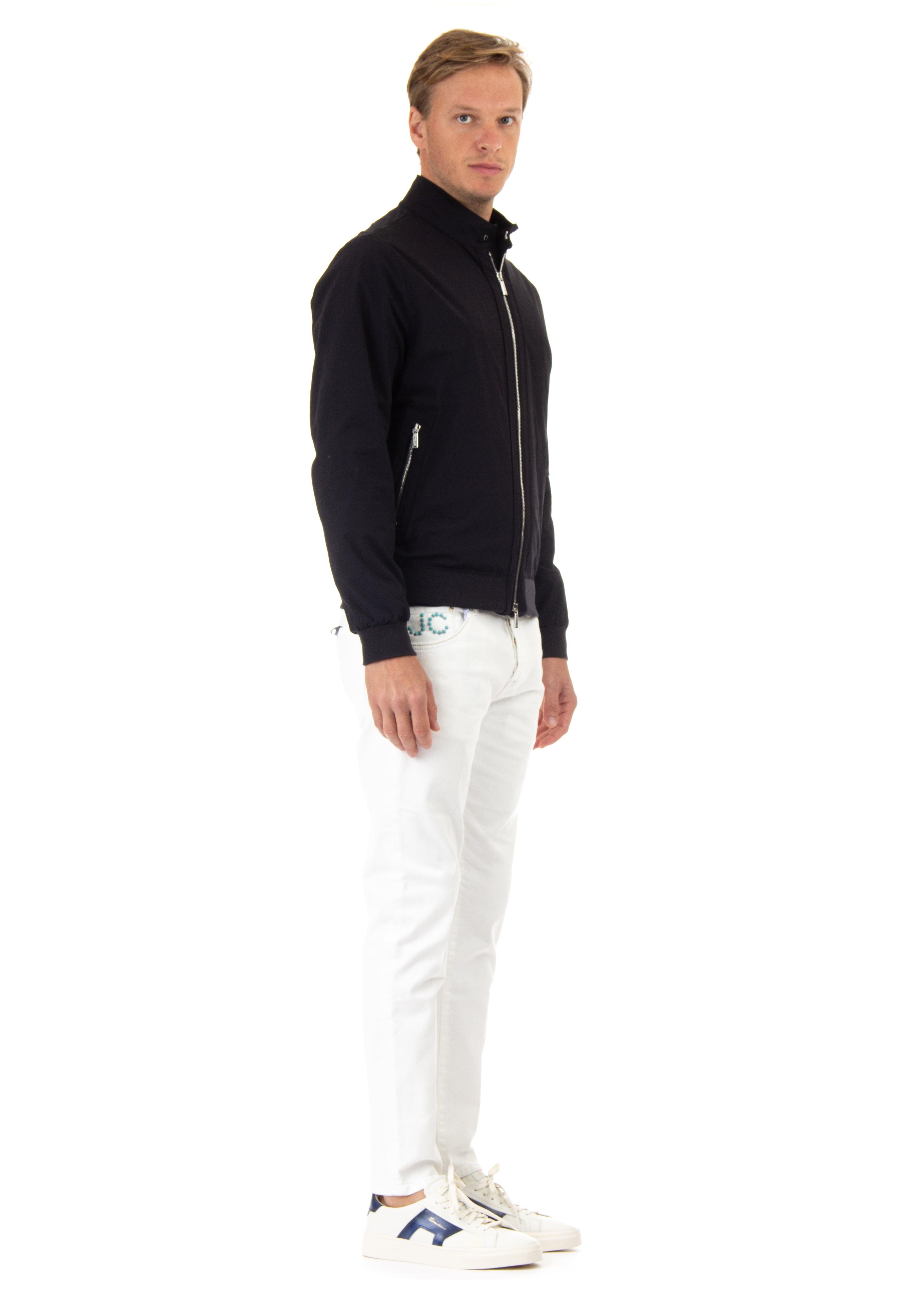 Alberti-kn water line bomber jacket