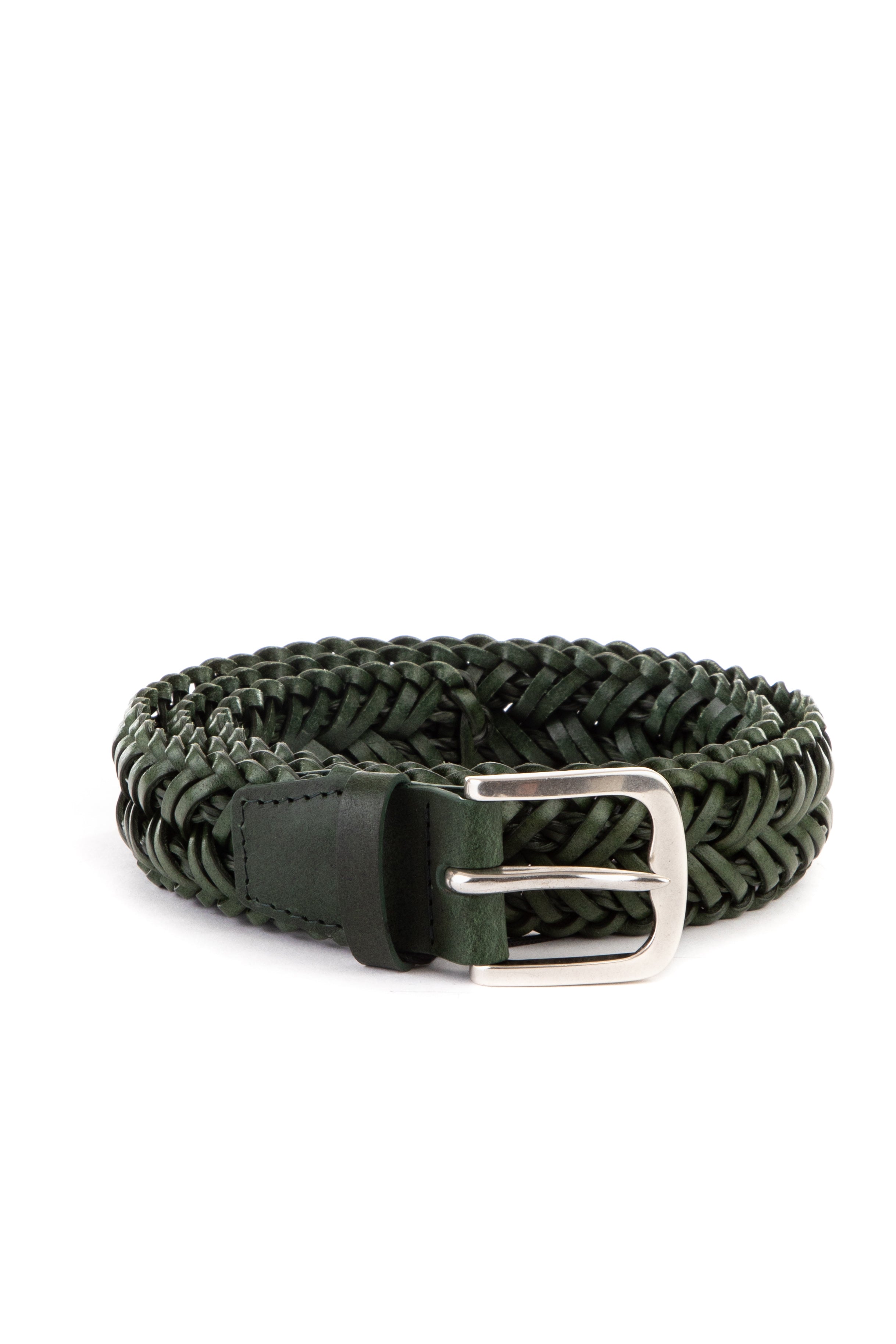 Braided leather belt