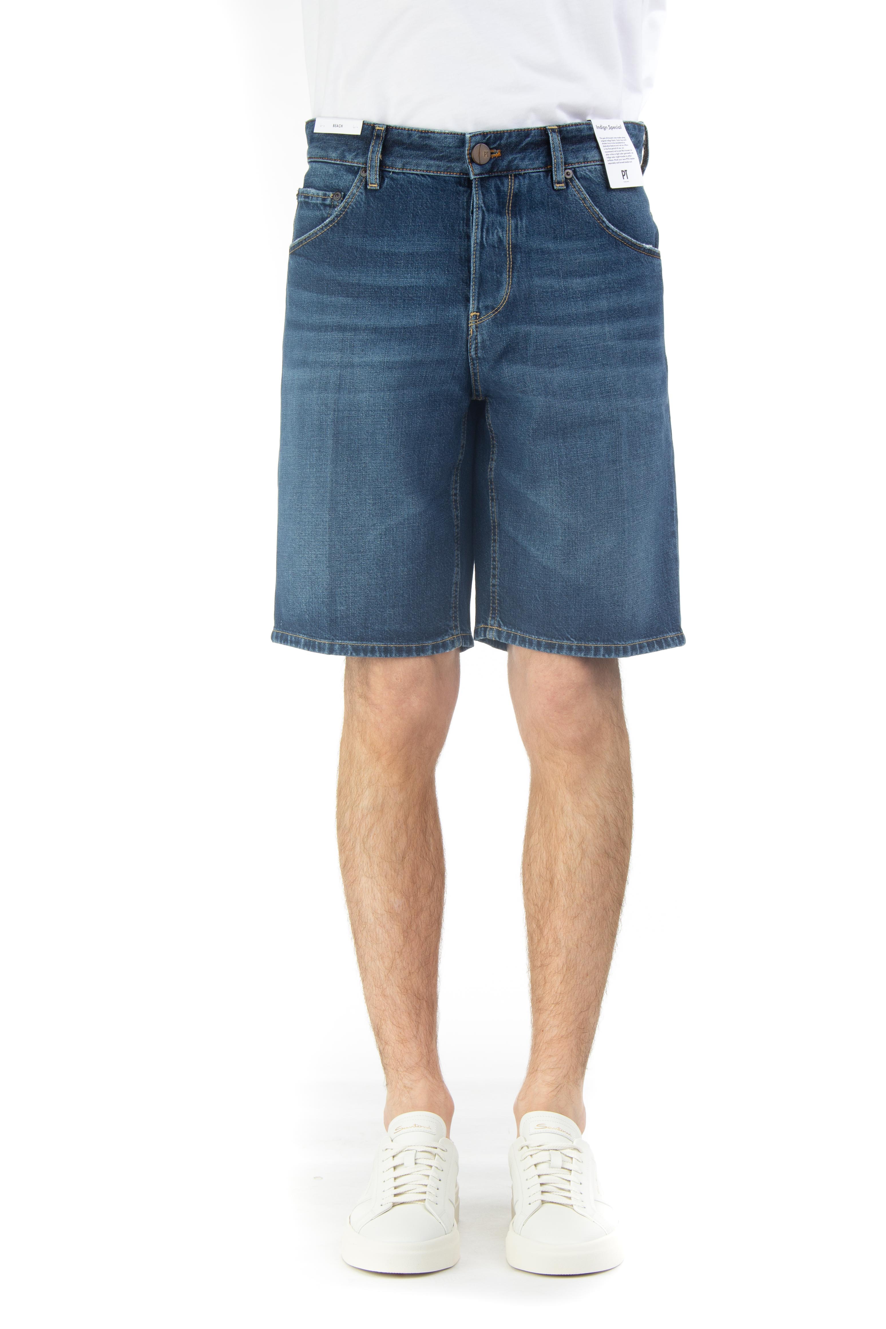 Beach style denim Bermuda shorts