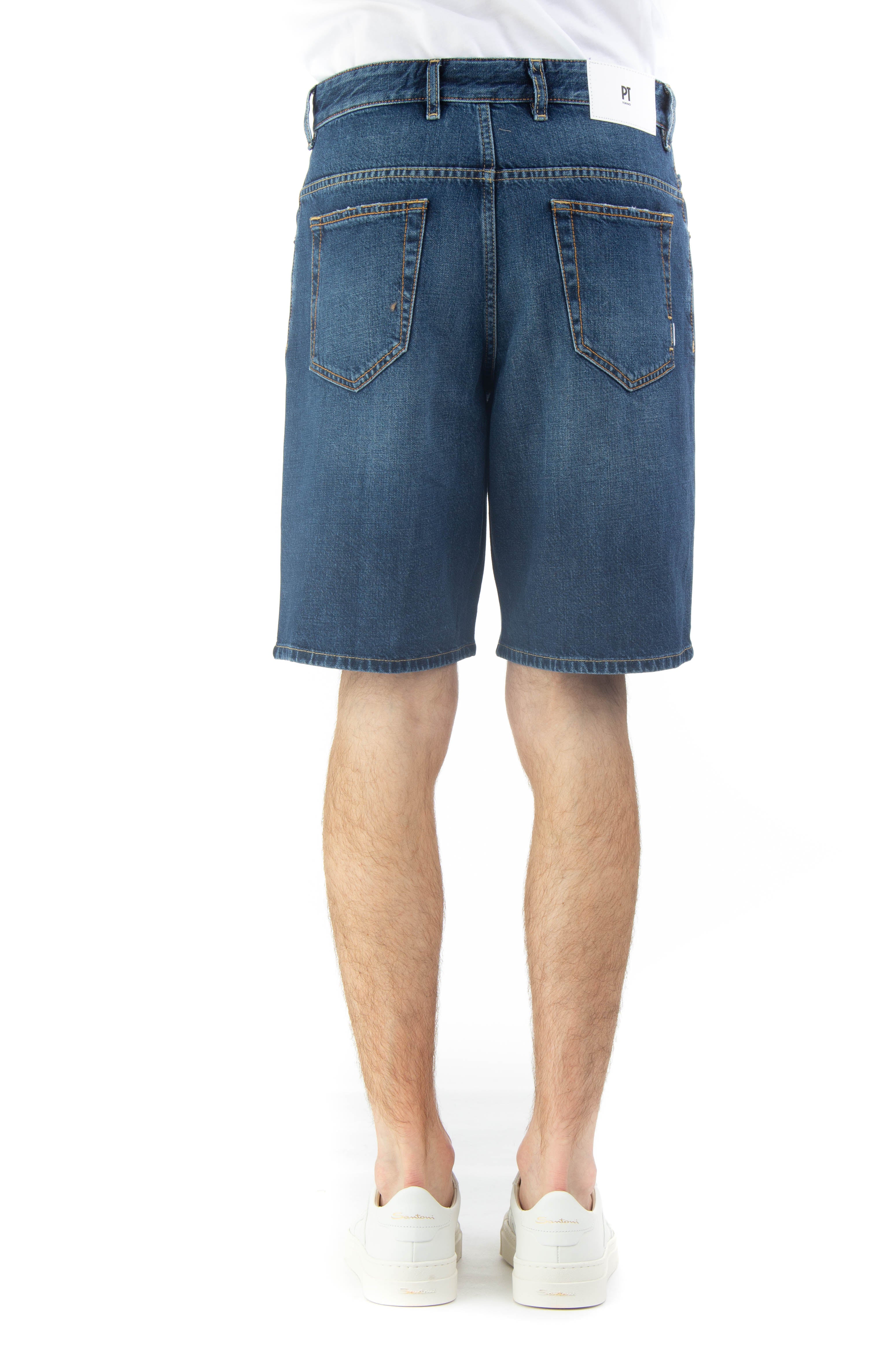 Beach style denim Bermuda shorts